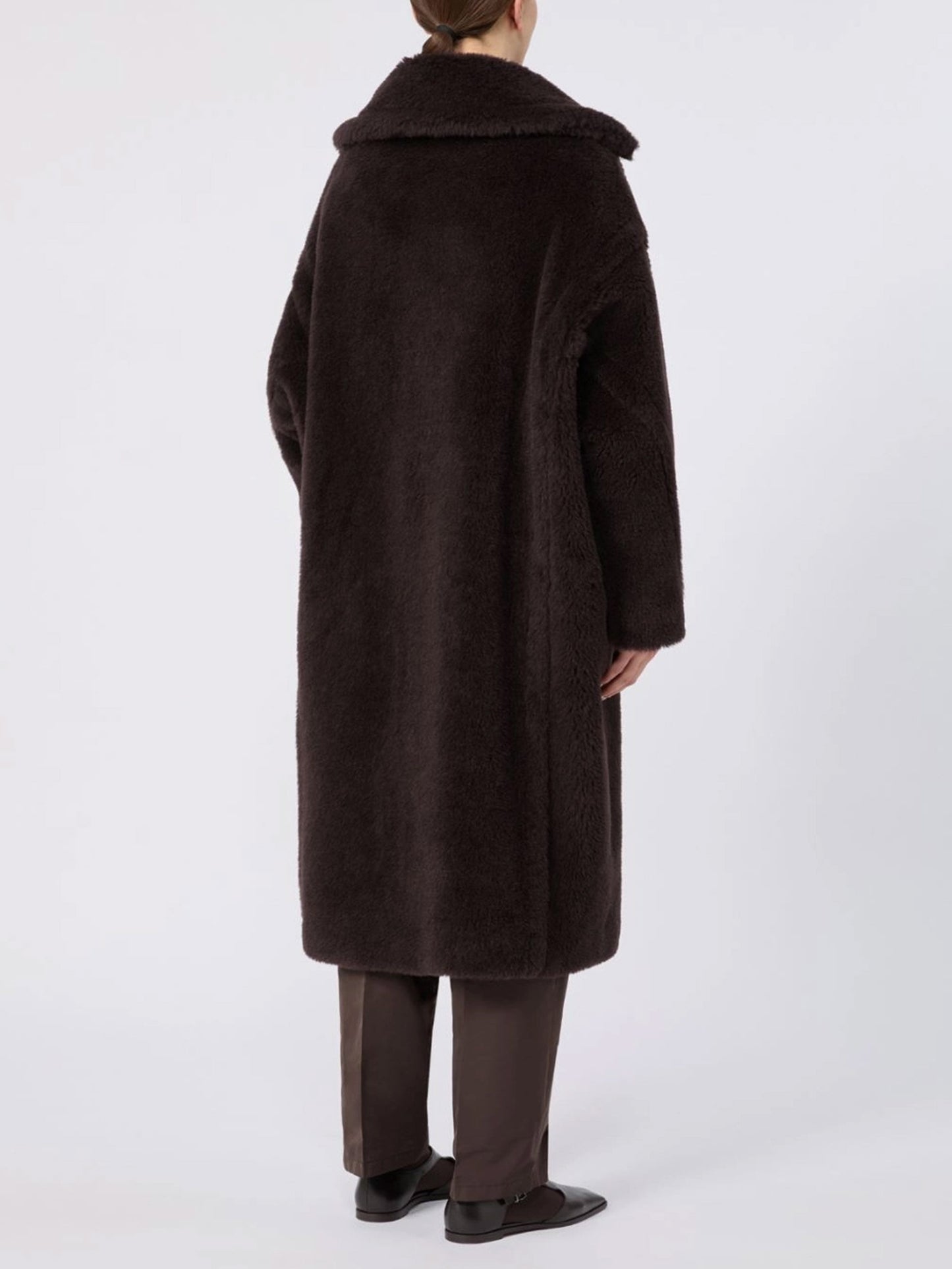 Max mara Tedgirl Icon Mantel aus Alpaka-Woll-Teddy für Damen Dunkelbraun