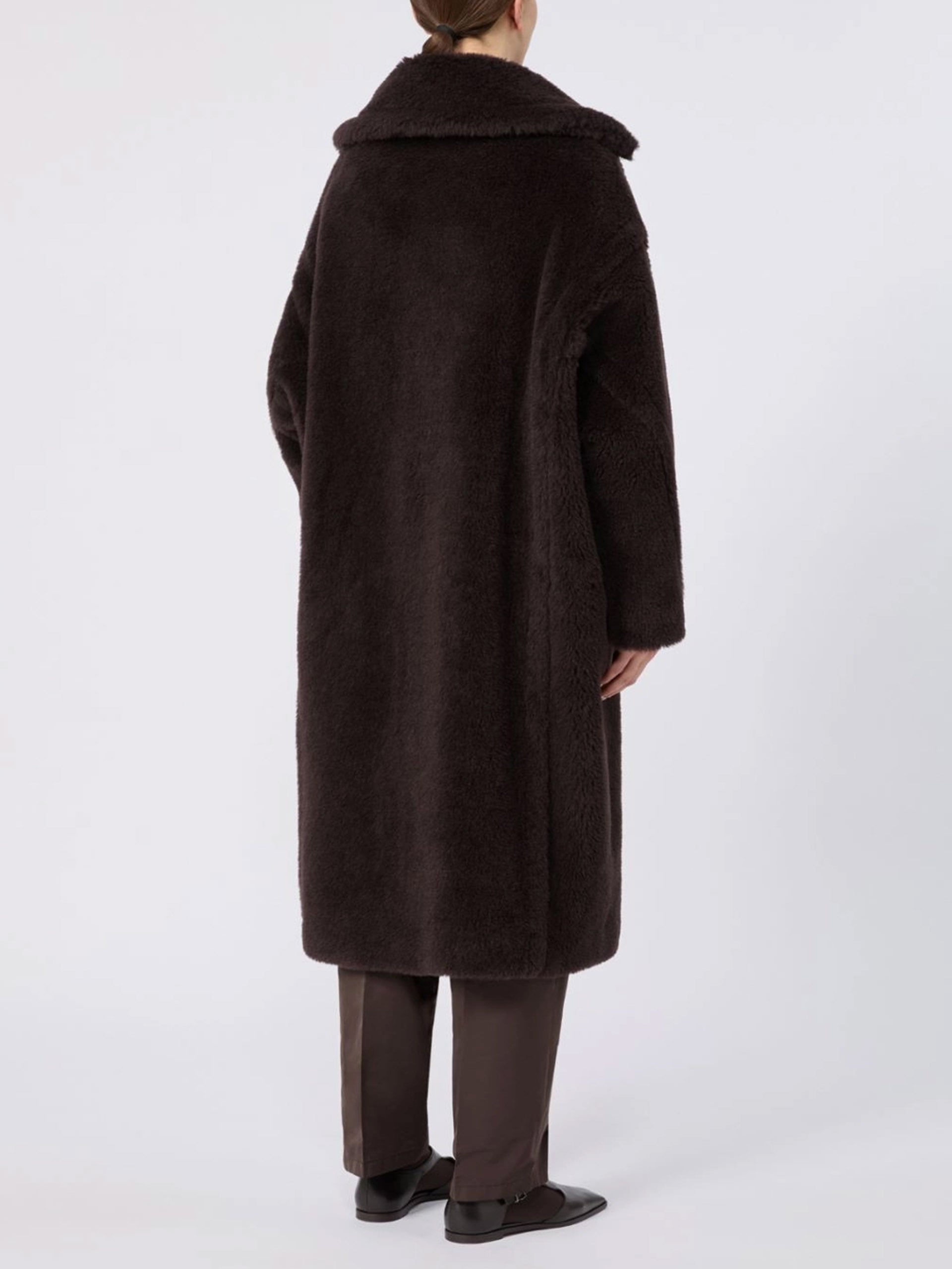 Max mara Tedgirl Icon Mantel aus Alpaka-Woll-Teddy für Damen Dunkelbraun