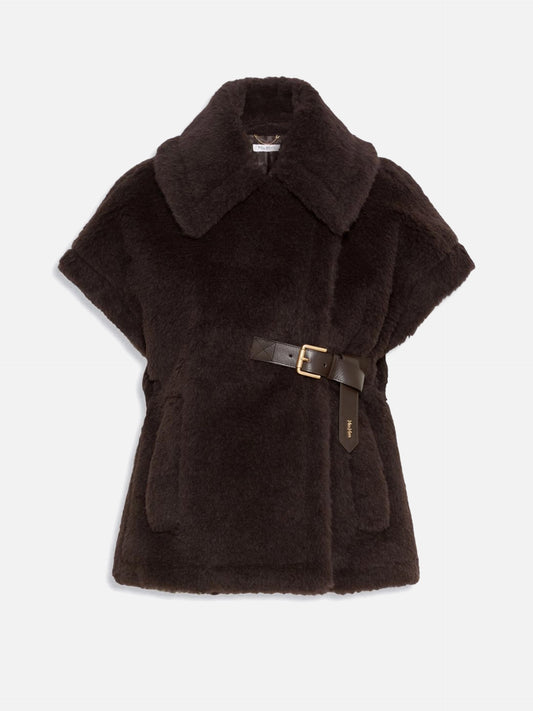 Max mara Cape aus Alpaka-Woll-Teddy für Damen Dunkelbraun