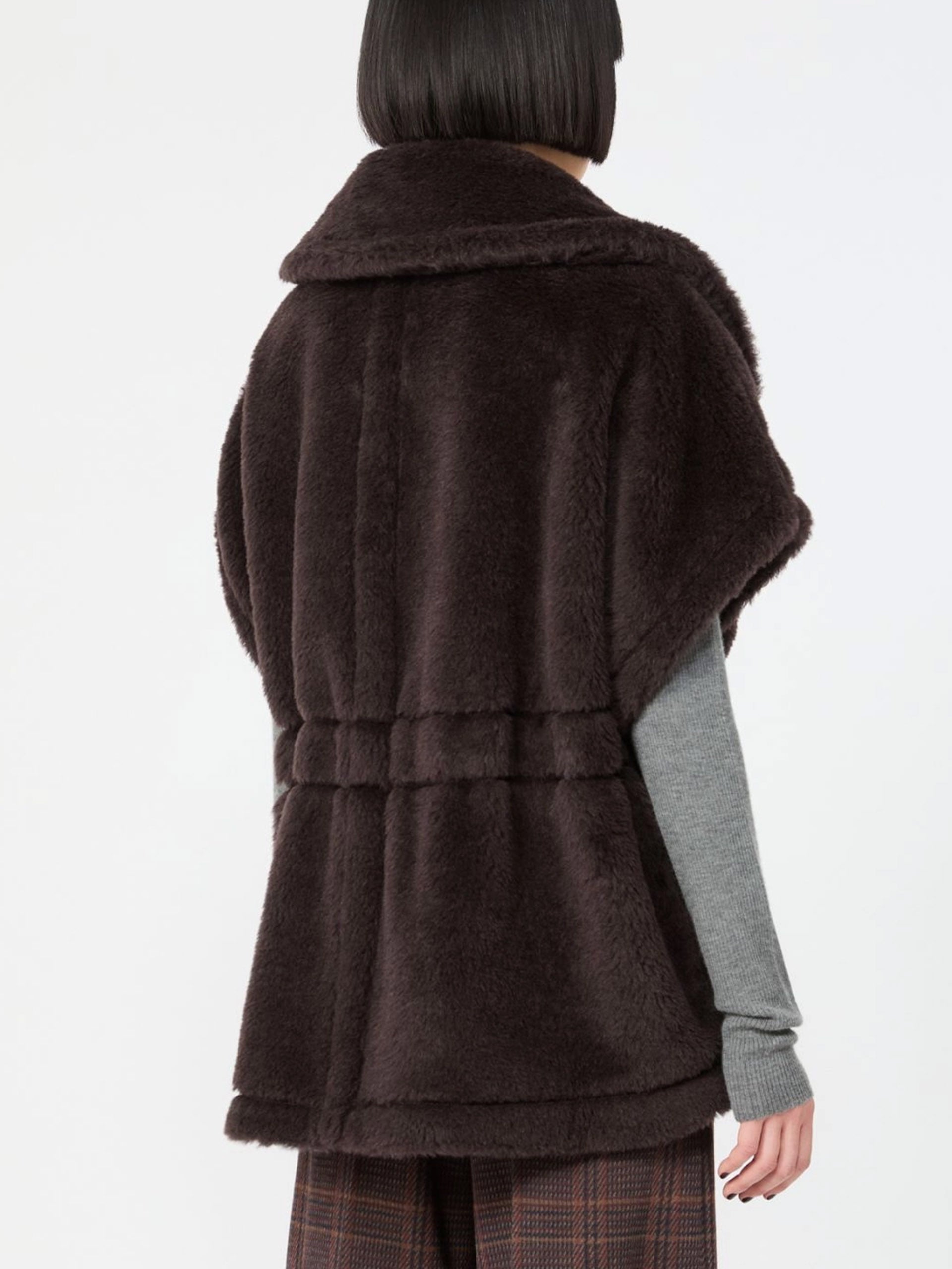 Max mara Cape aus Alpaka-Woll-Teddy für Damen Dunkelbraun