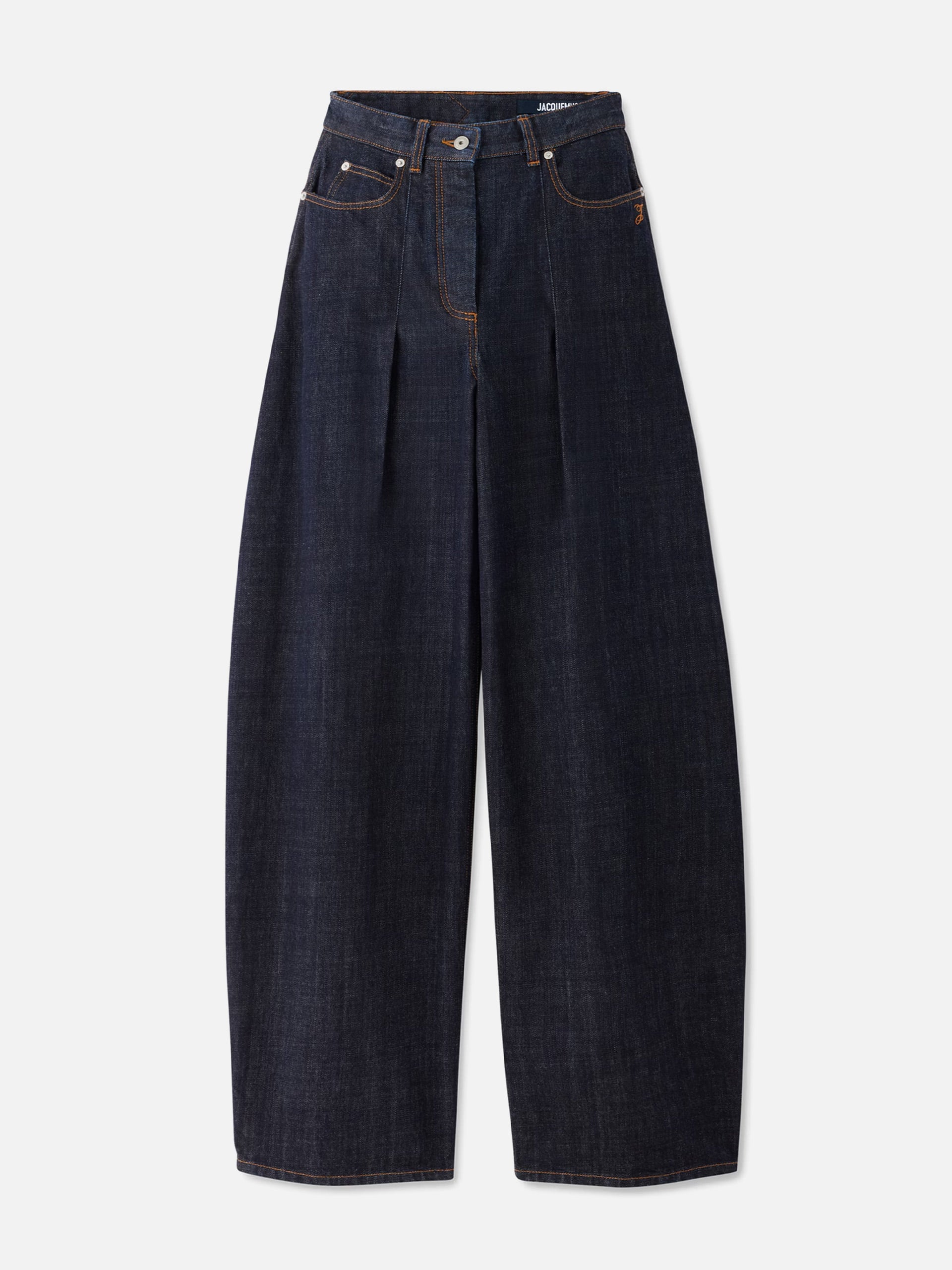 Jacquemus High-Rise Barrel-Jeans Ovalo für Damen Dunkelblau