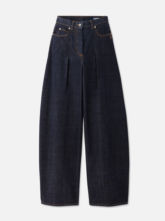 Jacquemus High-Rise Barrel-Jeans Ovalo für Damen Dunkelblau