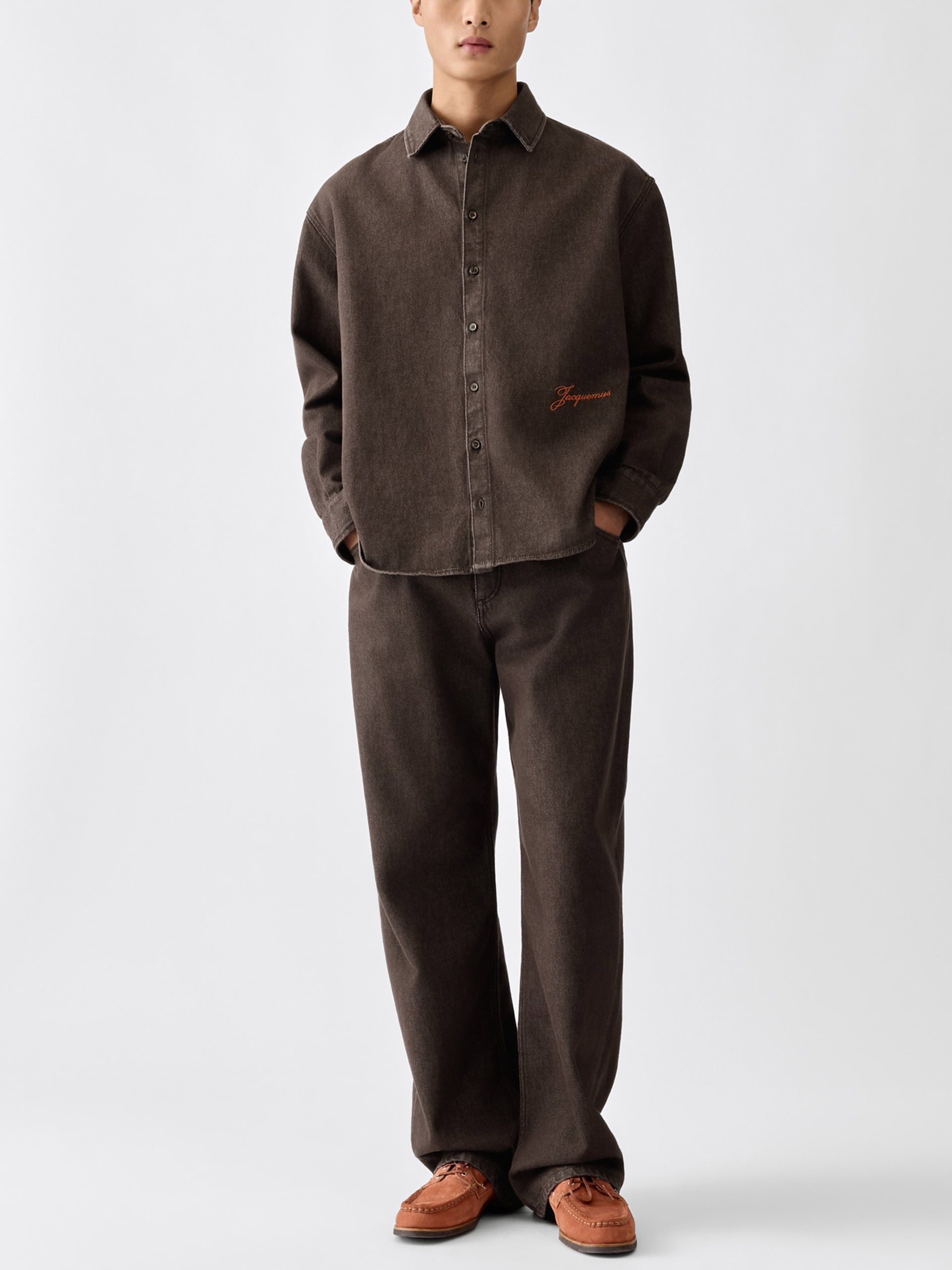 Jacquemus Oversized-Jeanshemd Simon für Herren Braun