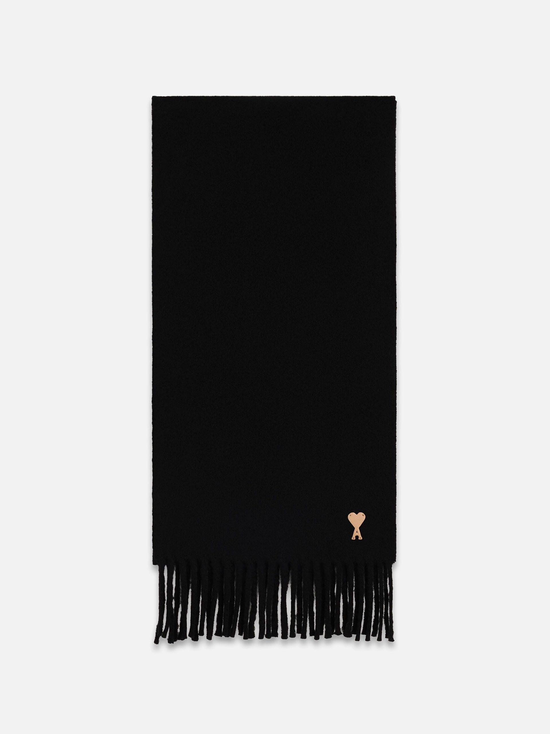 Ami Paris – Schal aus Wolle mit Ami de Coeur Logo-Patch Schwarz - Black