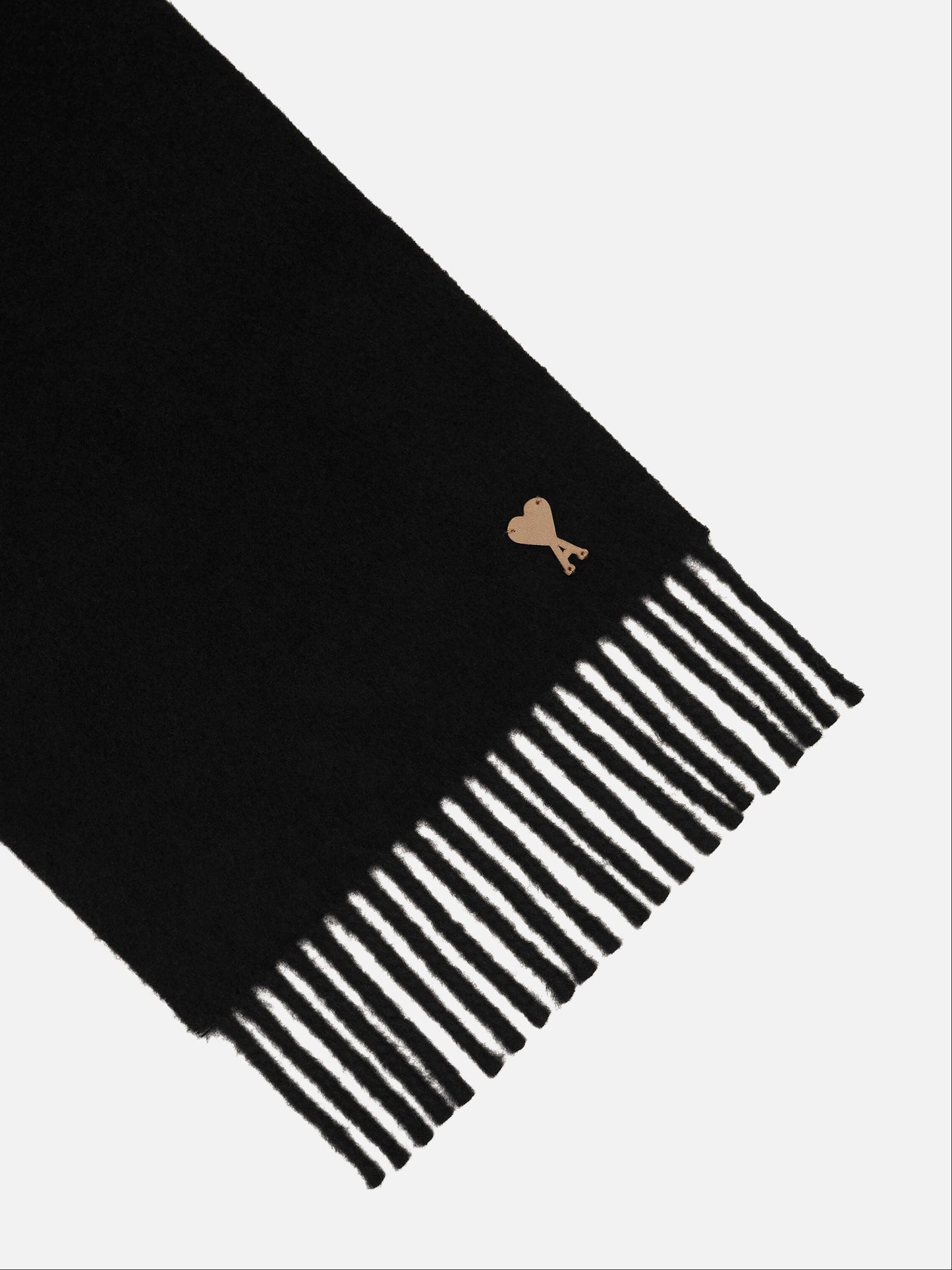 Ami Paris – Schal aus Wolle mit Ami de Coeur Logo-Patch Schwarz - Black