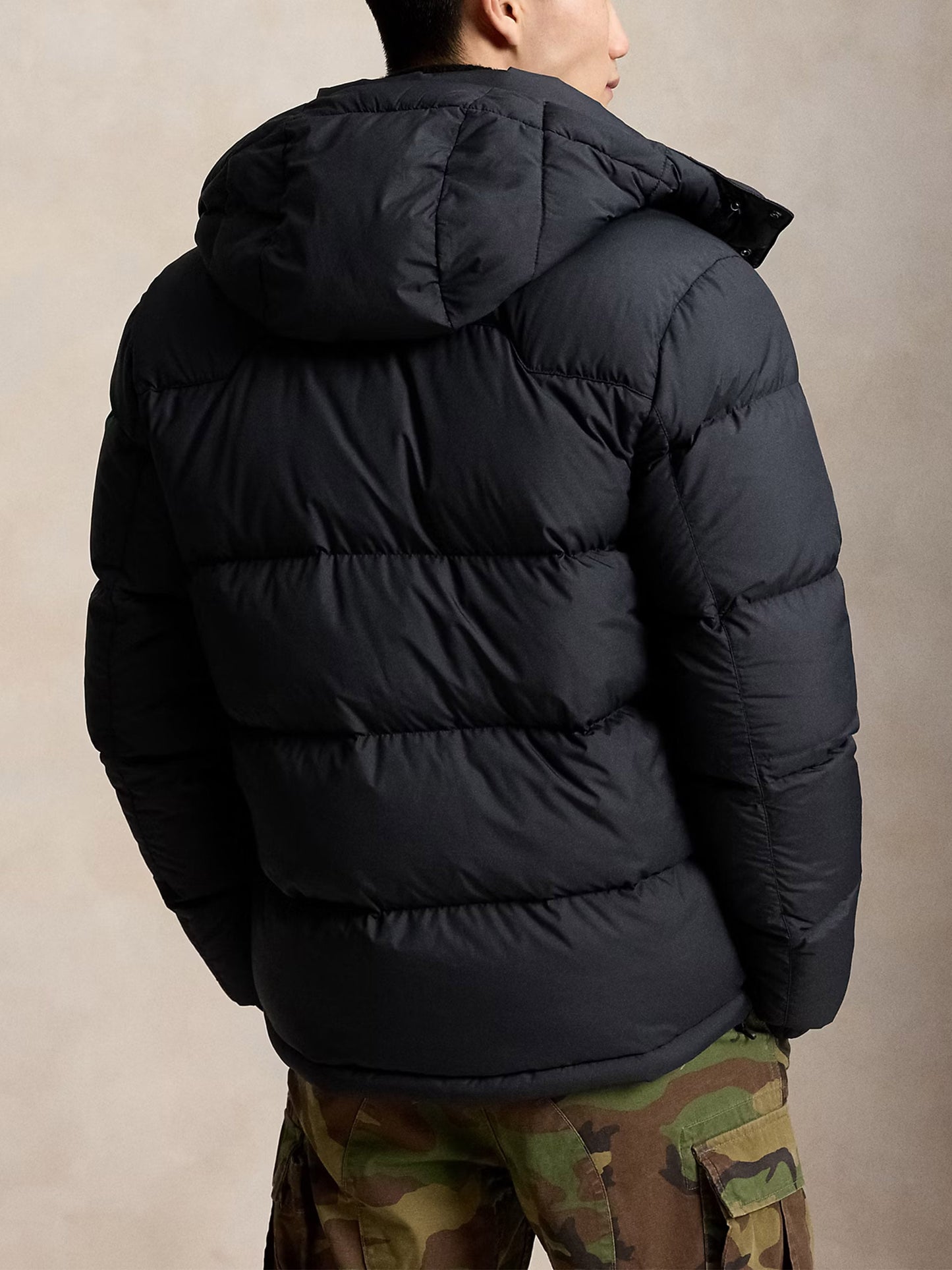 Polo ralph lauren Matte Daunenjacke Gorham mit Kapuze für Herren Schwarz
