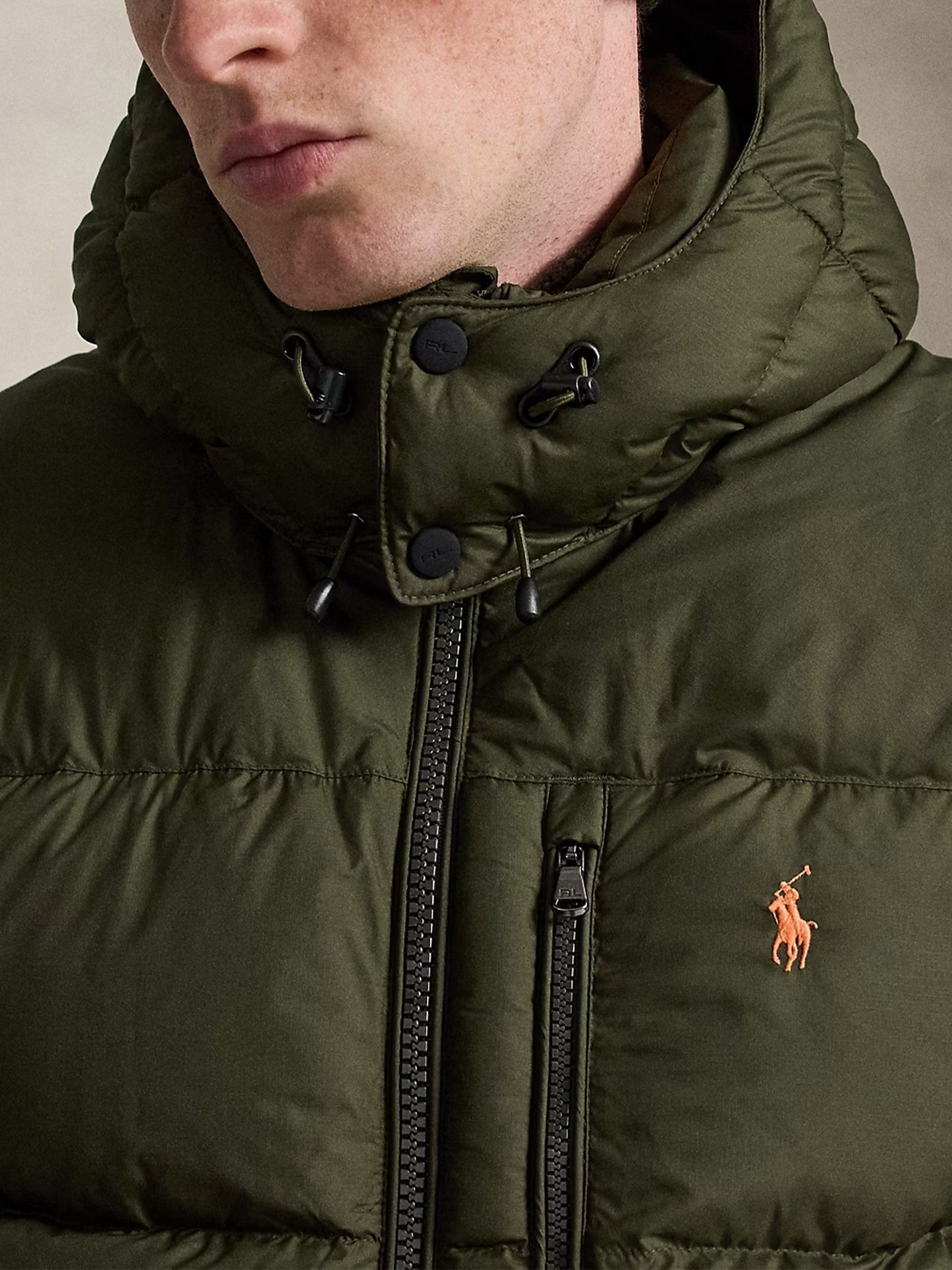 Polo ralph lauren Matte Daunenjacke Gorham mit Kapuze für Herren Olivgrün