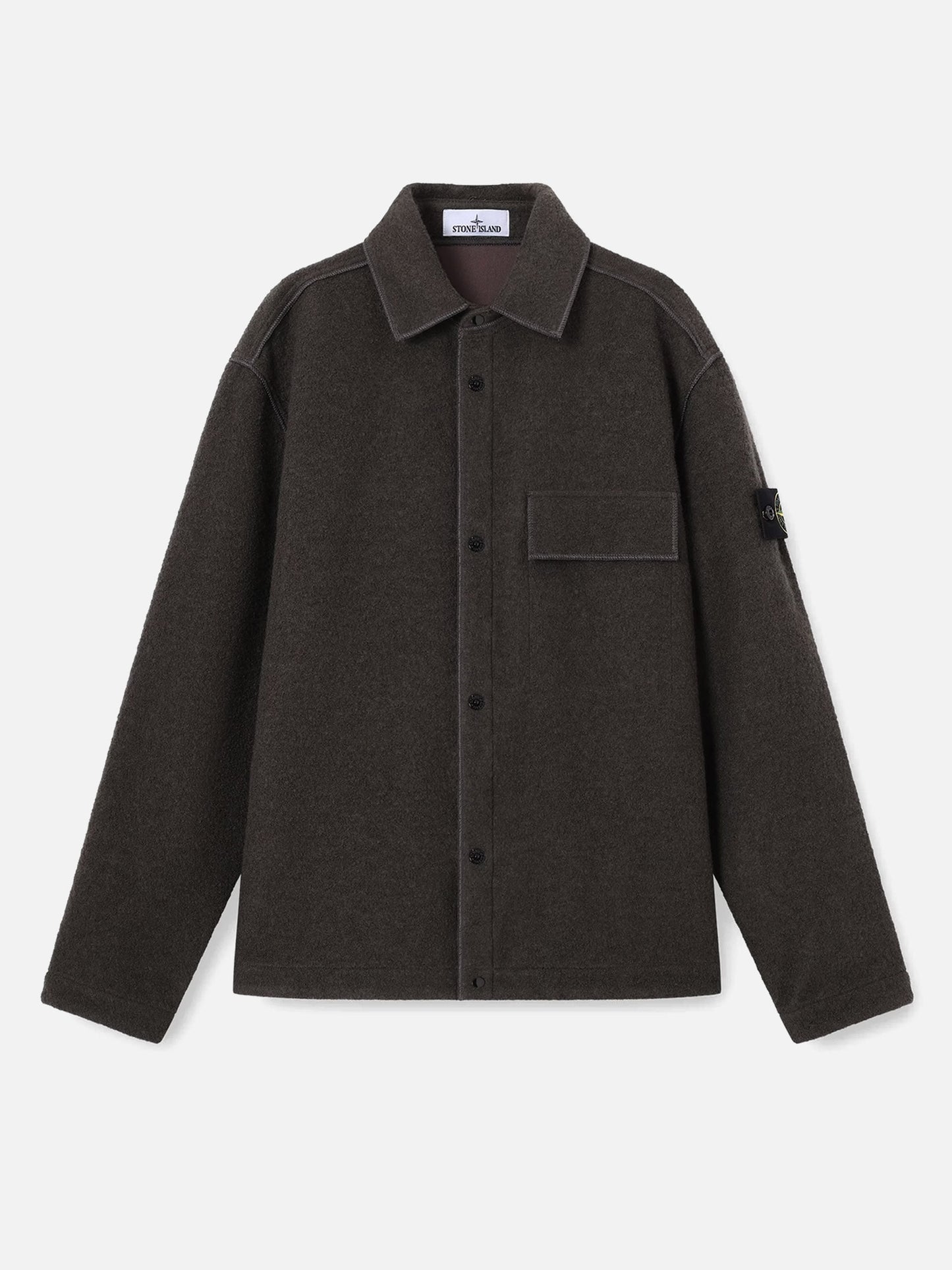 Stone island Overshirt aus Woll-Bouclé für Herren Grau-Braun