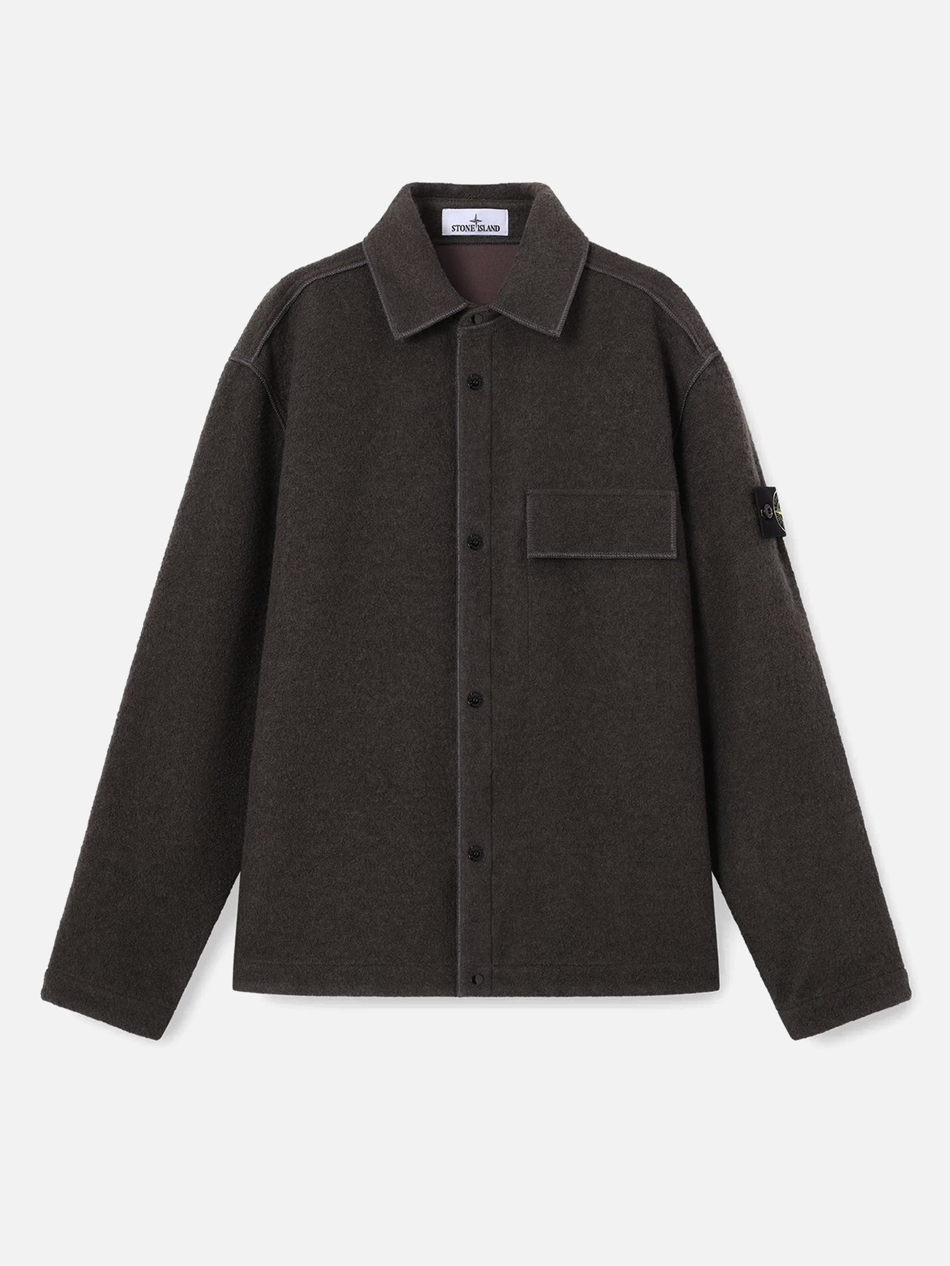 Stone island Overshirt aus Woll-Bouclé für Herren Grau-Braun