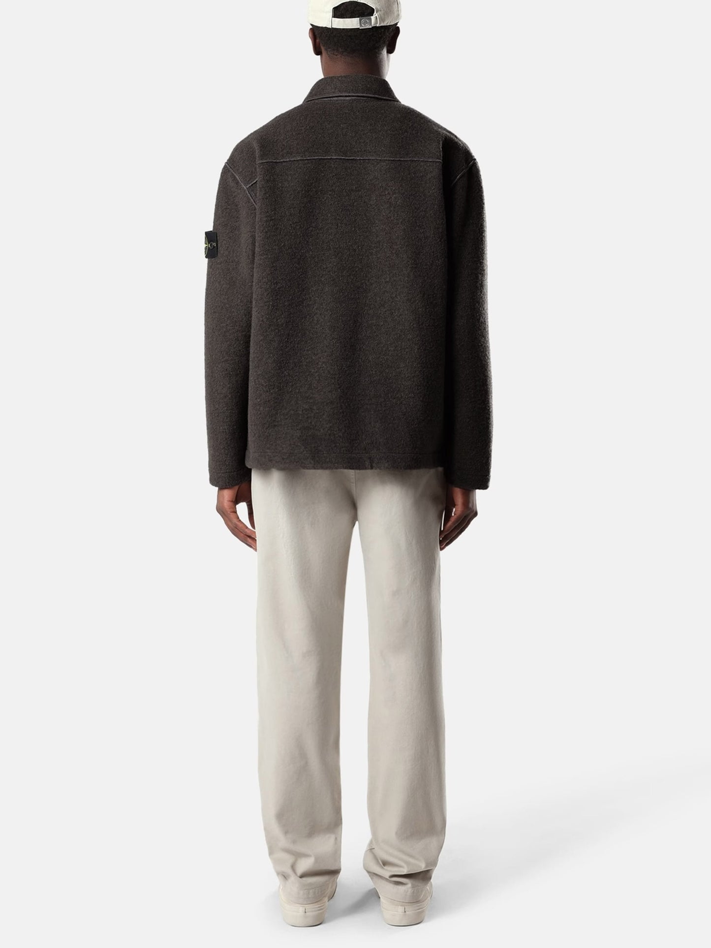 Stone island Overshirt aus Woll-Bouclé für Herren Grau-Braun