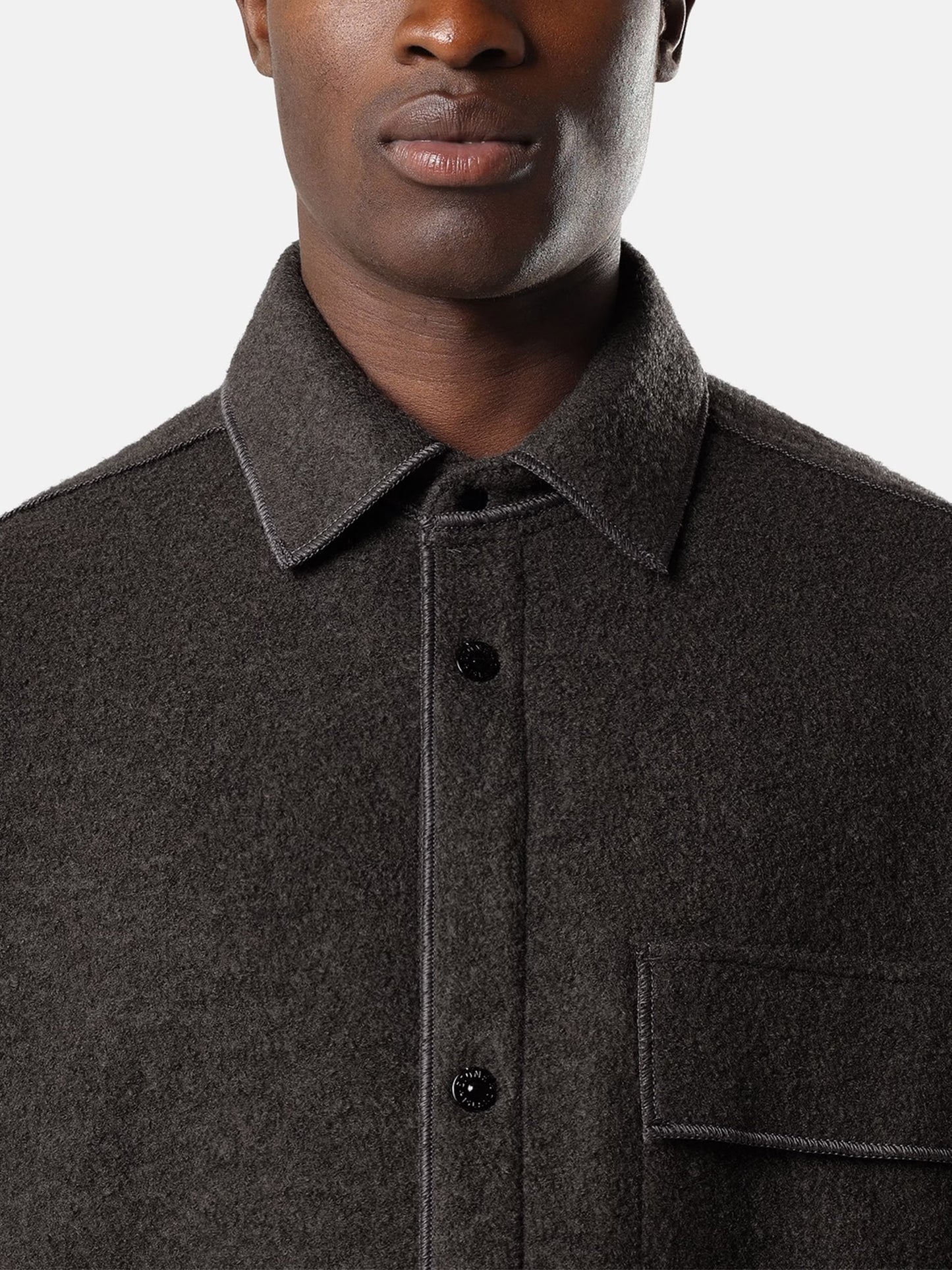 Stone island Overshirt aus Woll-Bouclé für Herren Grau-Braun