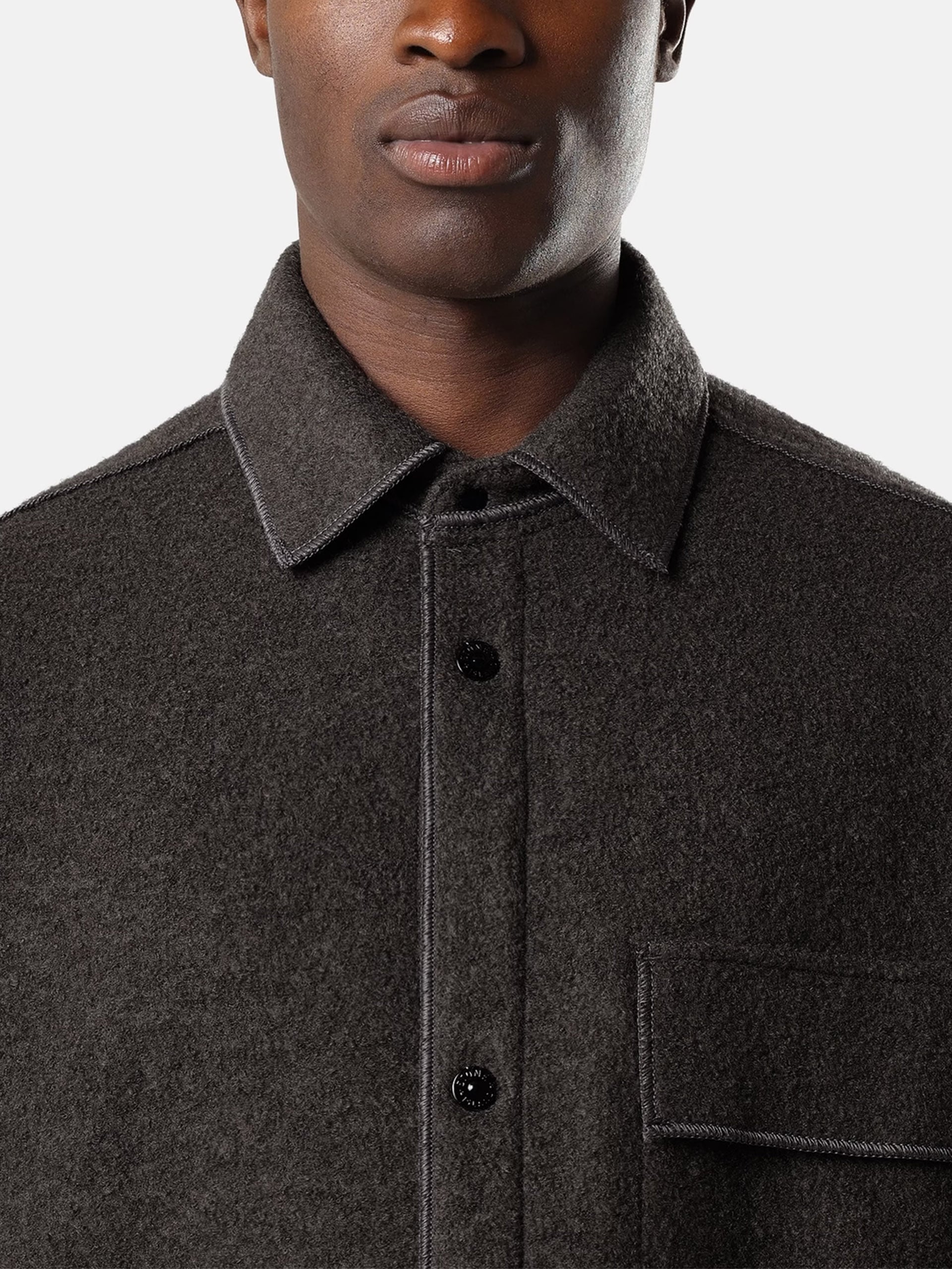 Stone island Overshirt aus Woll-Bouclé für Herren Grau-Braun