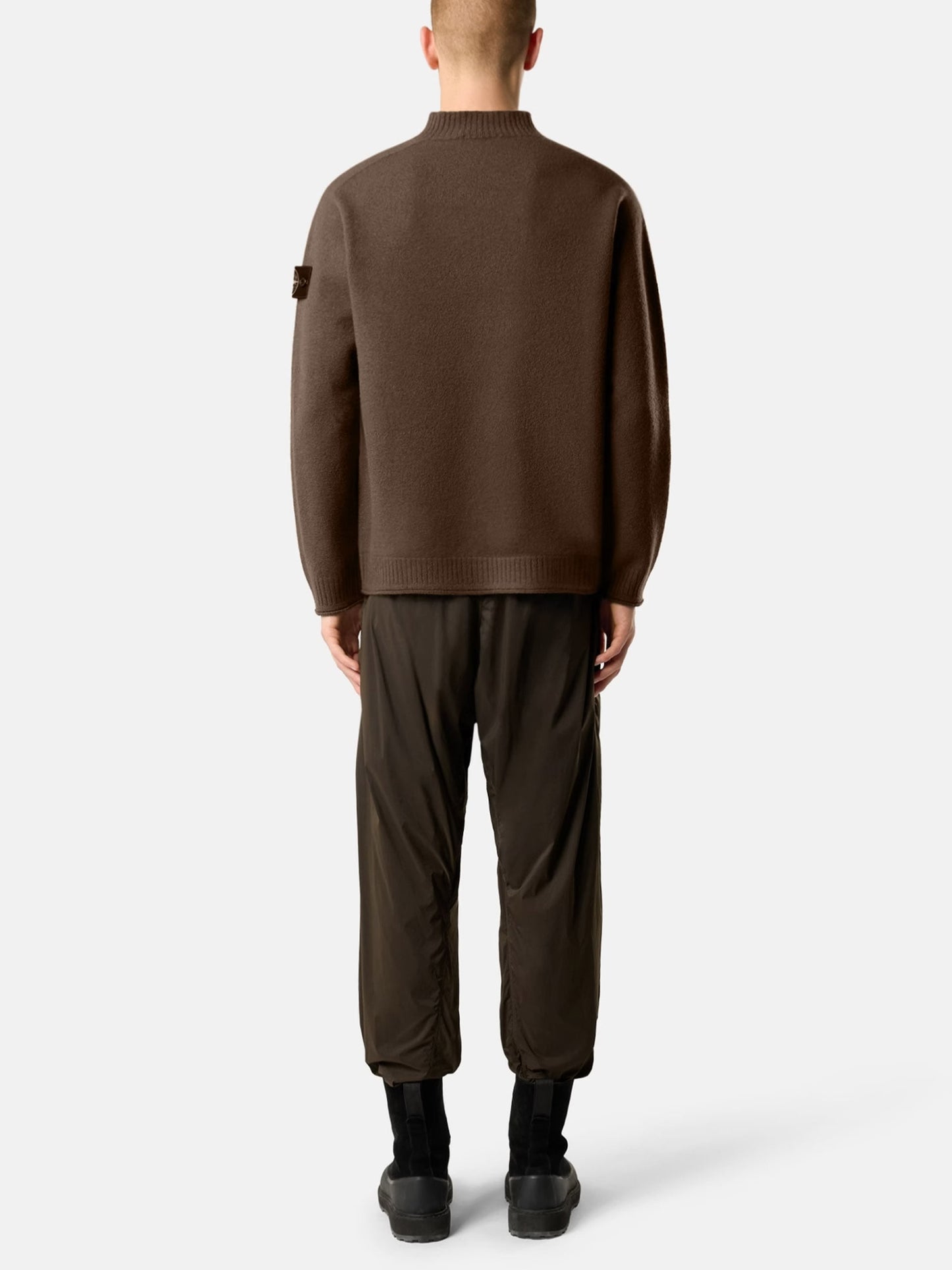 Stone island Pullover aus gewalkter Wolle für Herren Braun