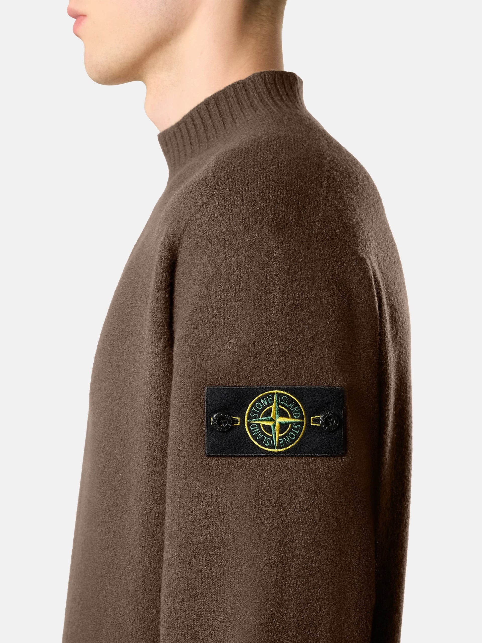 Stone island Pullover aus gewalkter Wolle für Herren Braun