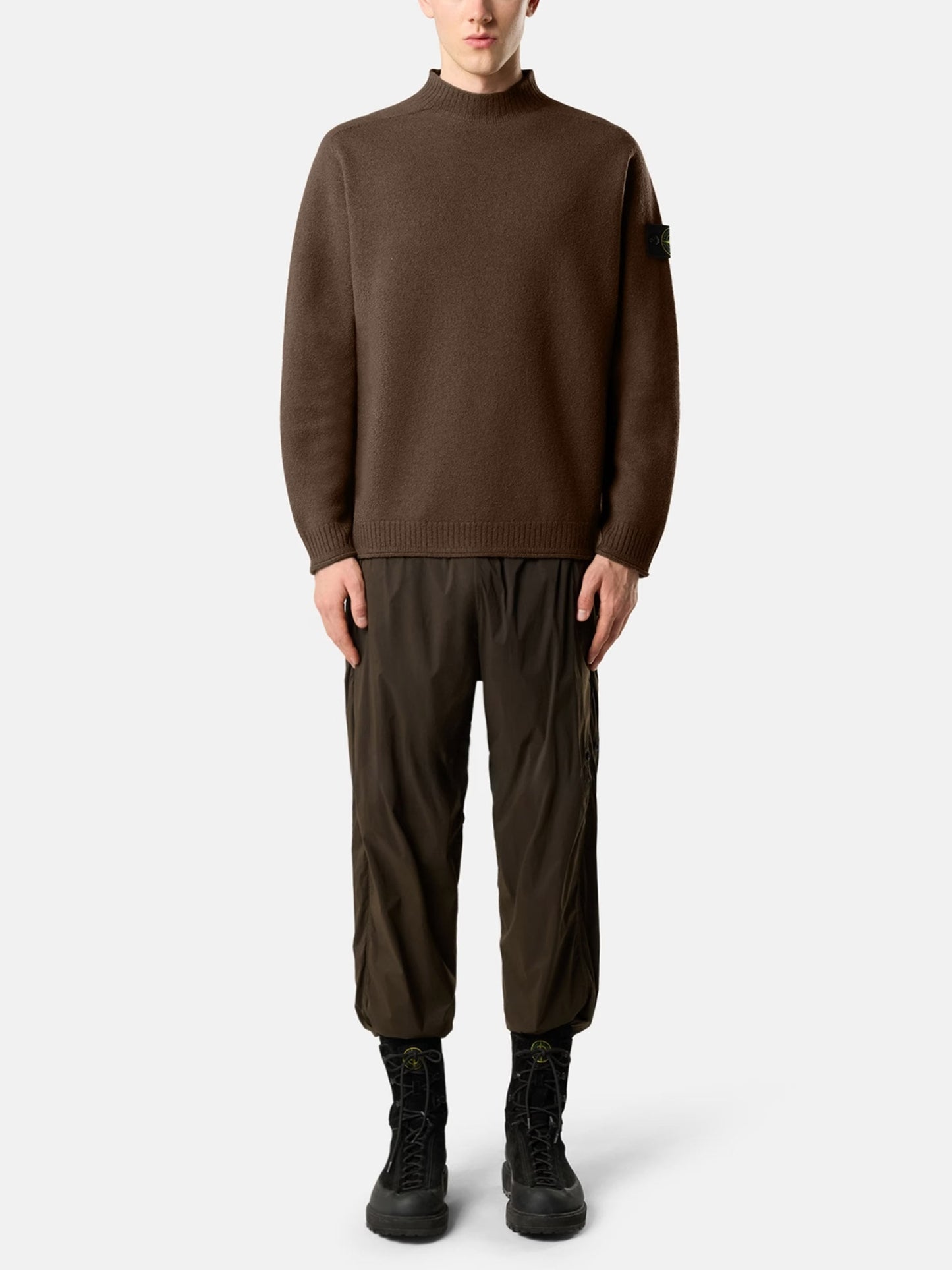 Stone island Pullover aus gewalkter Wolle für Herren Braun