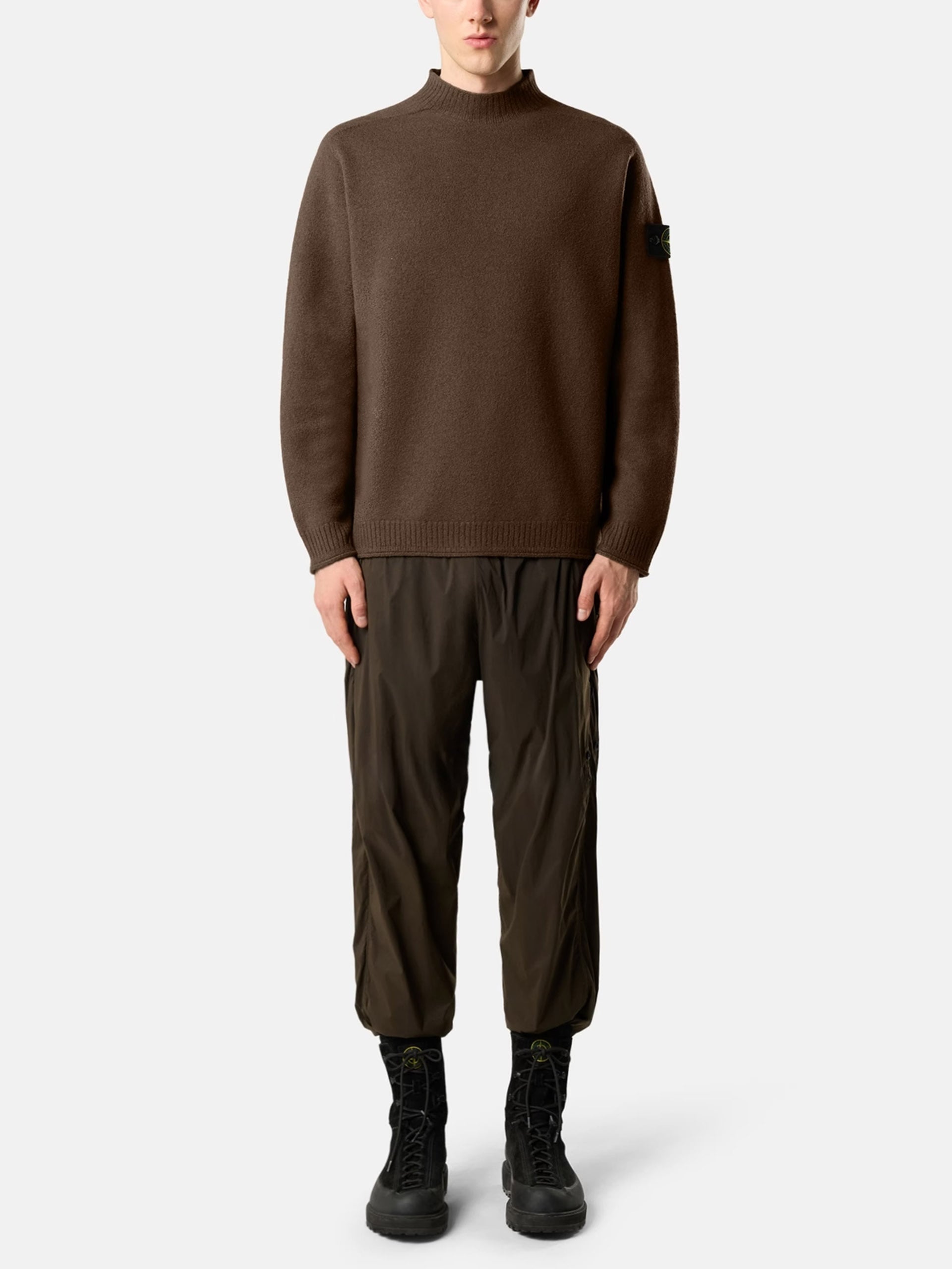 Stone island Pullover aus gewalkter Wolle für Herren Braun