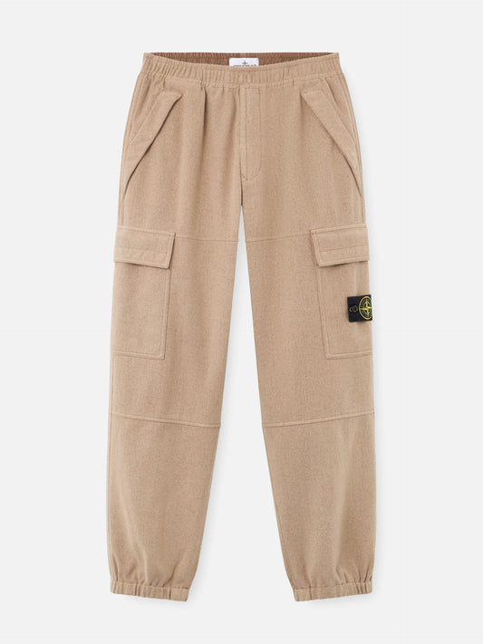 Stone island Cargohose aus Woll-Nylon-Flanell für Herren Hellbeige