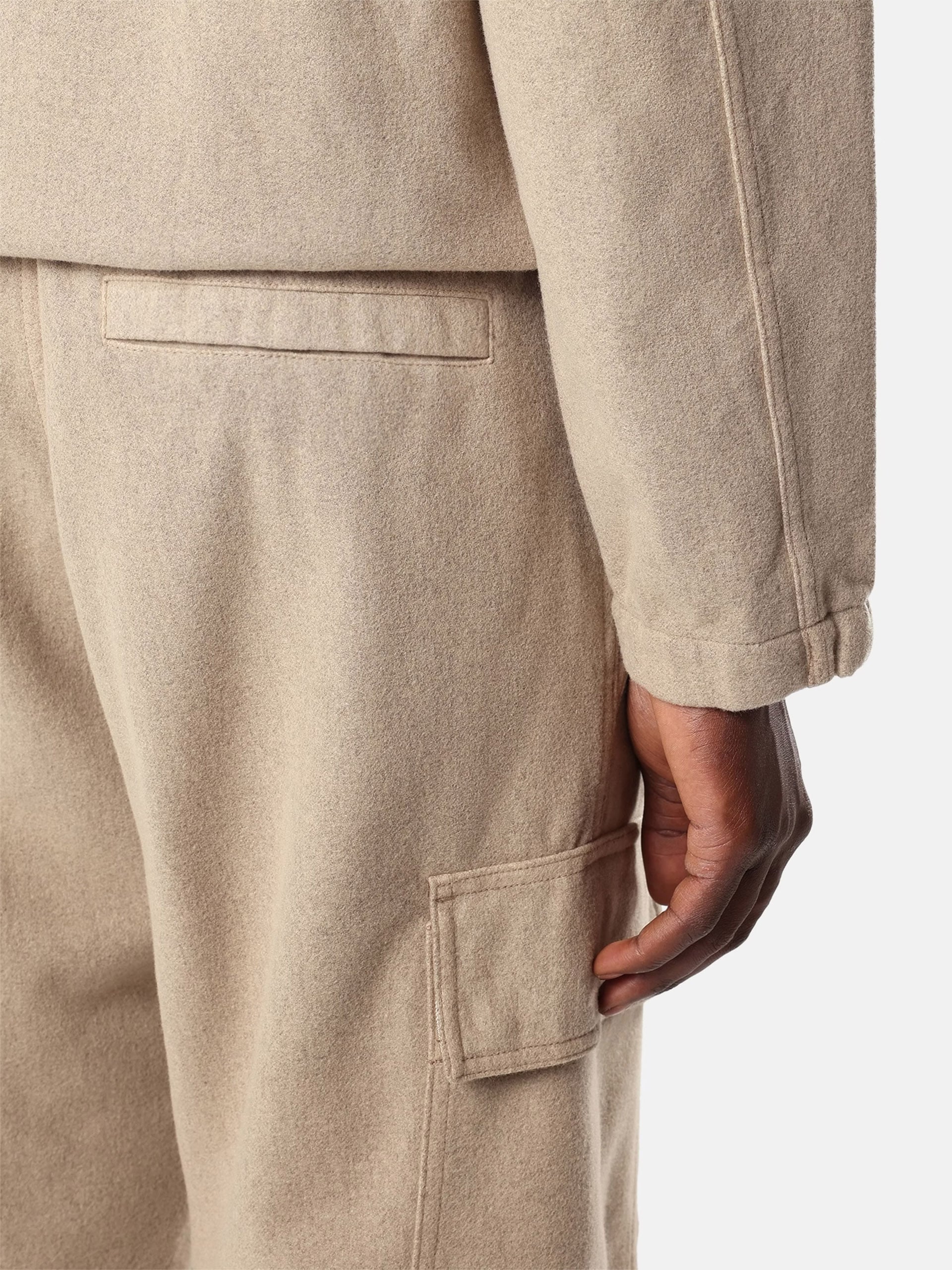 Stone island Cargohose aus Woll-Nylon-Flanell für Herren Hellbeige