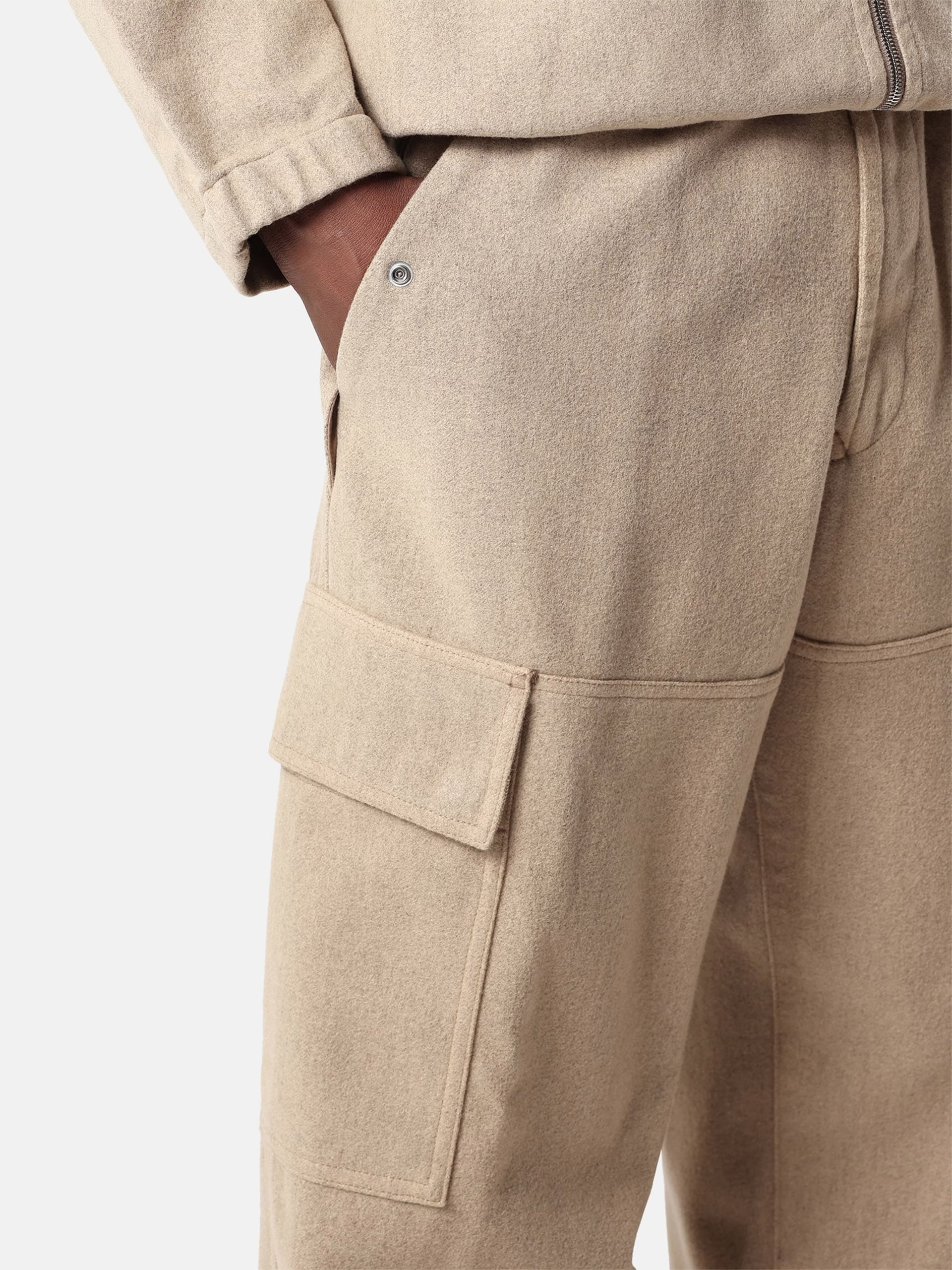 Stone island Cargohose aus Woll-Nylon-Flanell für Herren Hellbeige