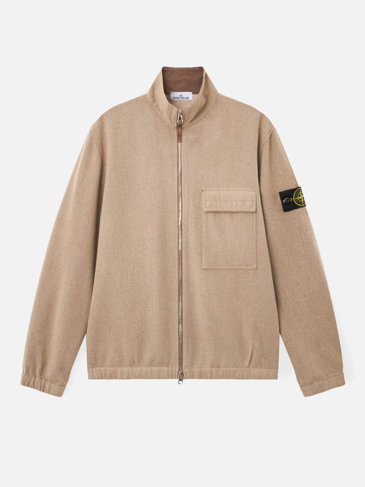 Stone island Hemdjacke aus Woll-Nylon-Flanell für Herren Hellbeige