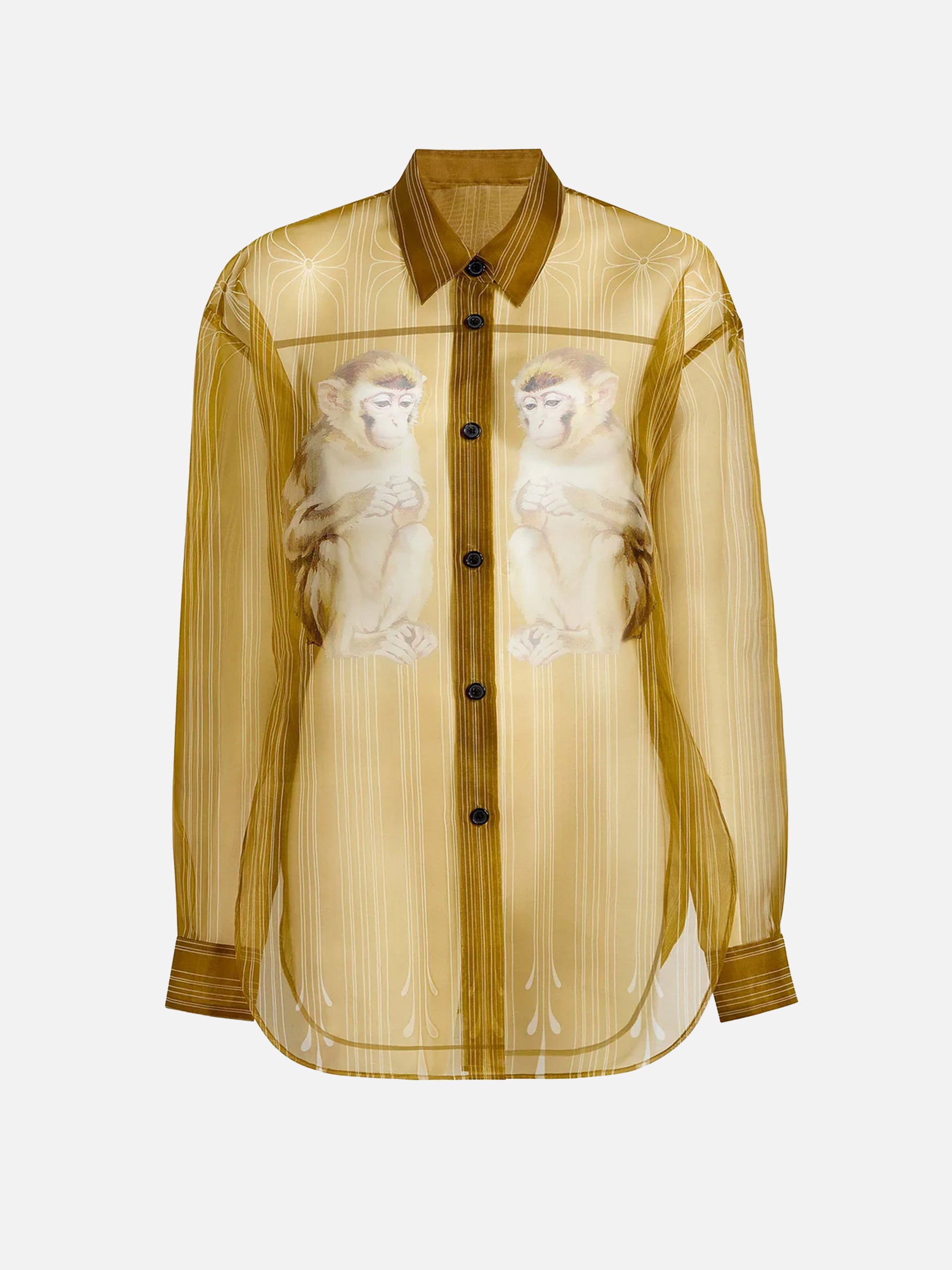 Khaite Seidenbluse Goya mit Monkey-Print für Damen Goldbraun