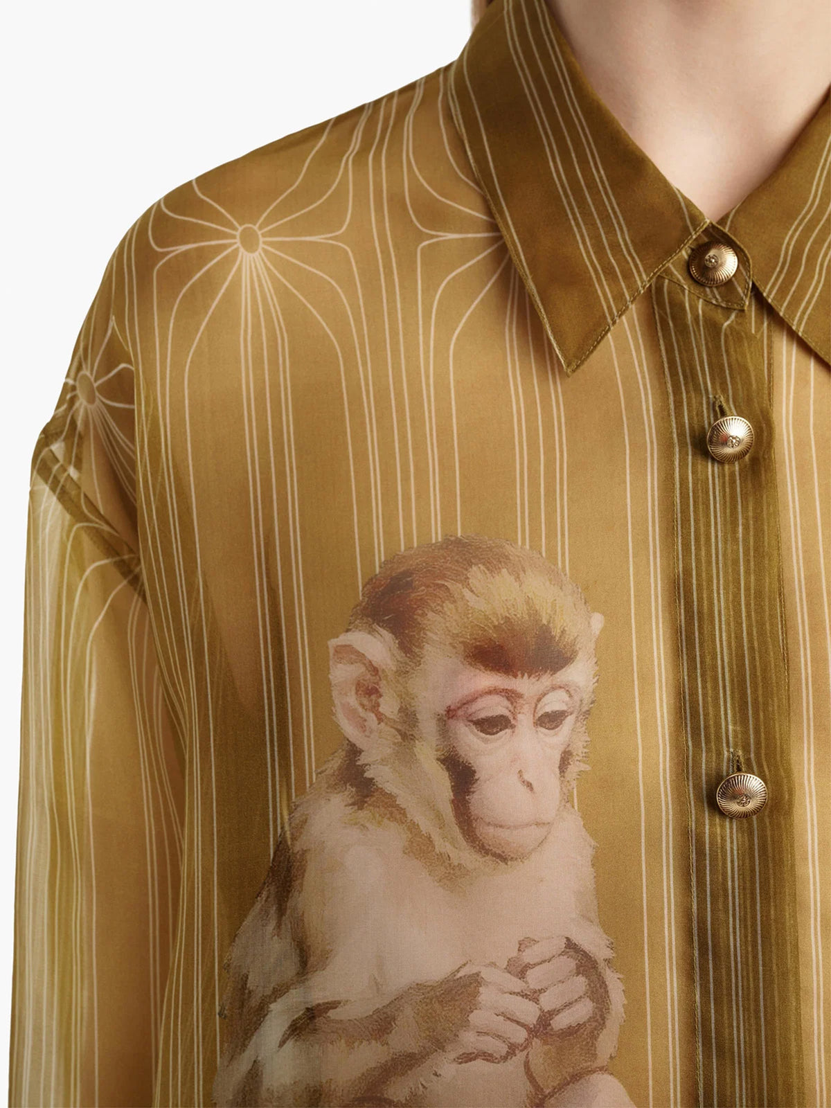 Seidenbluse Goya mit Monkey-Print für Damen