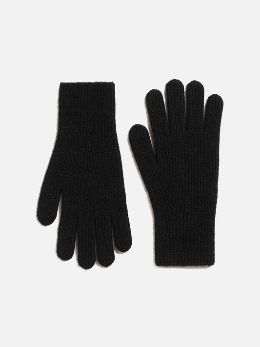 Toteme Gerippte Handschuhe aus Kaschmir für Damen Schwarz