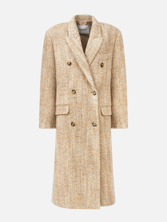 Marant etoile Mantel Pilda mit Fischgrätmuster für Damen Beige