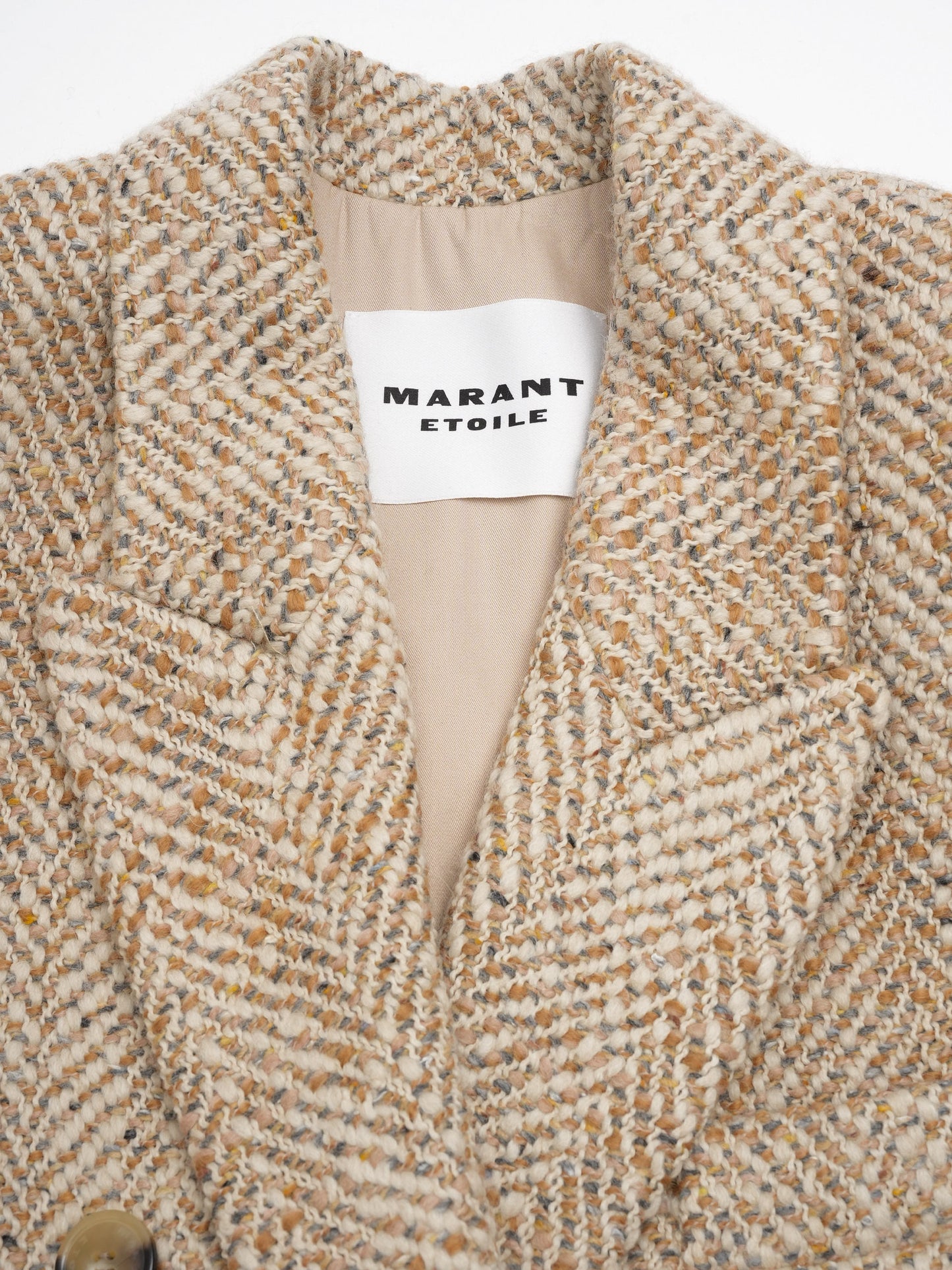 Marant etoile Mantel Pilda mit Fischgrätmuster für Damen Beige