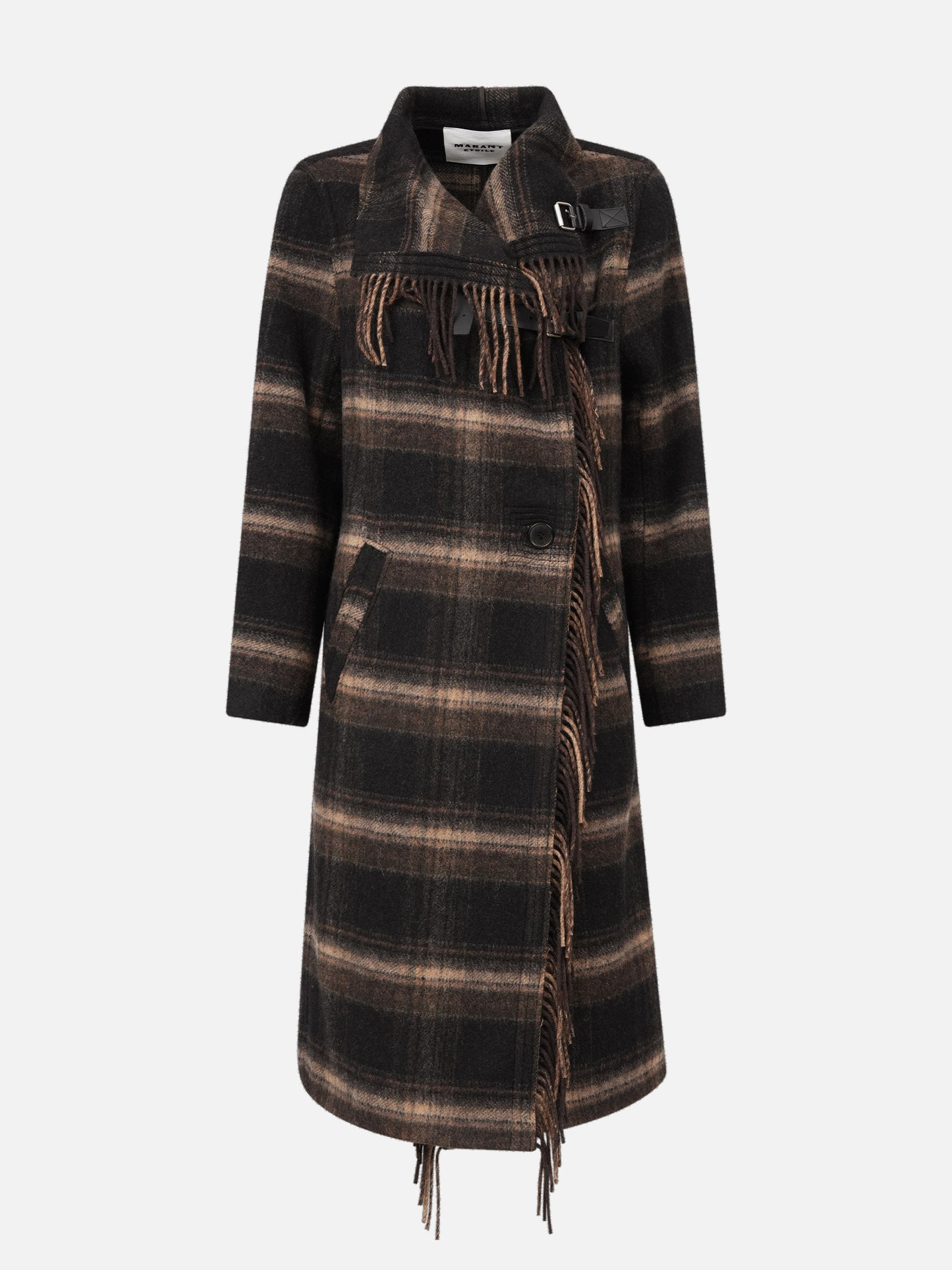 Marant etoile Langer Mantel Gihan aus Wolle für Damen Dunkelbraun
