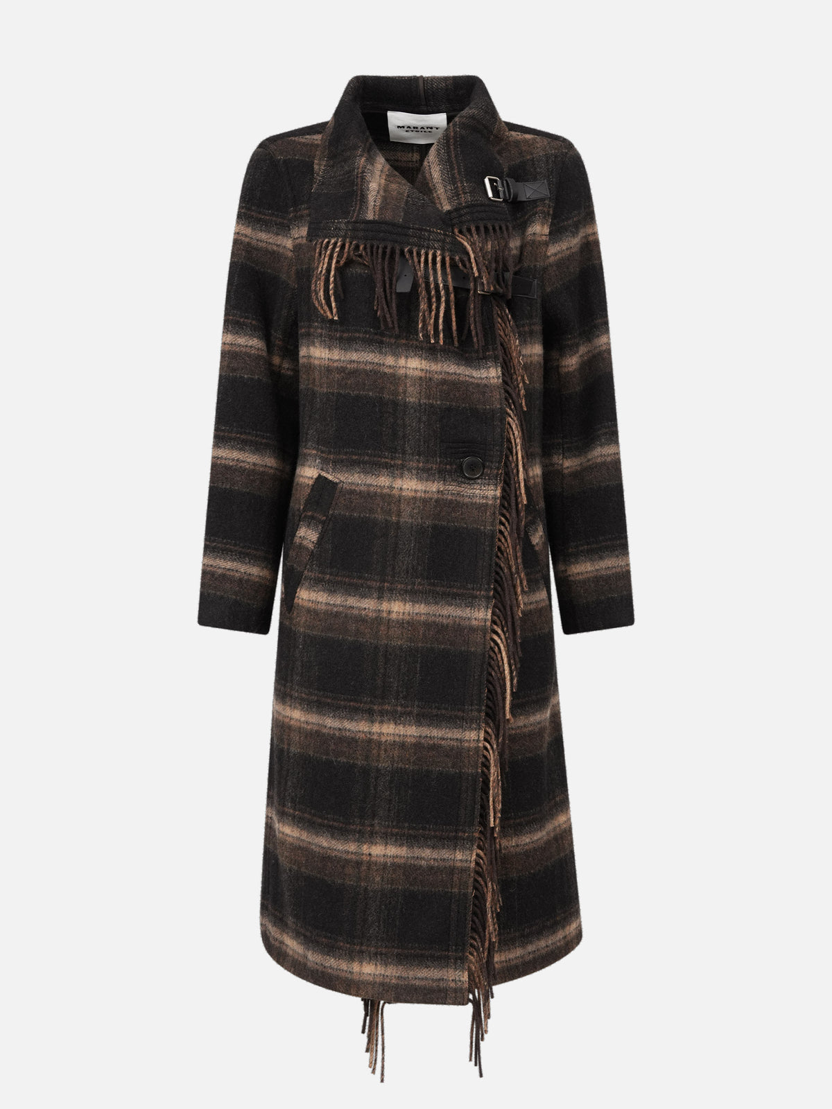 Marant etoile Langer Mantel Gihan aus Wolle für Damen Dunkelbraun