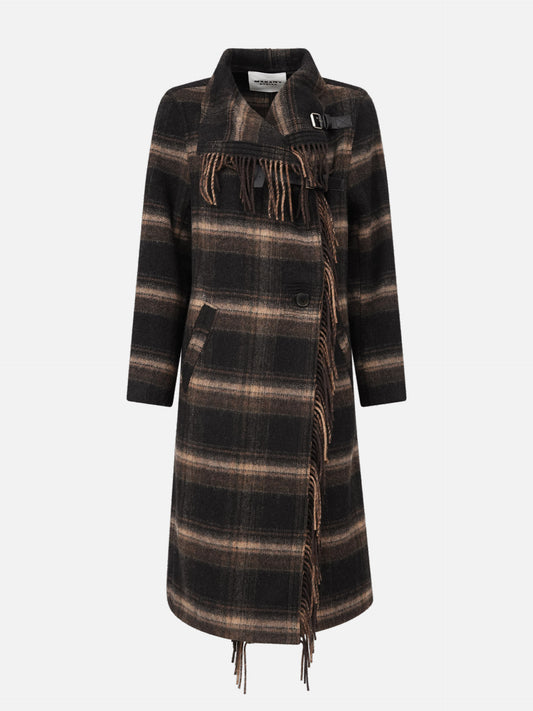 Marant etoile Langer Mantel Gihan aus Wolle für Damen Dunkelbraun