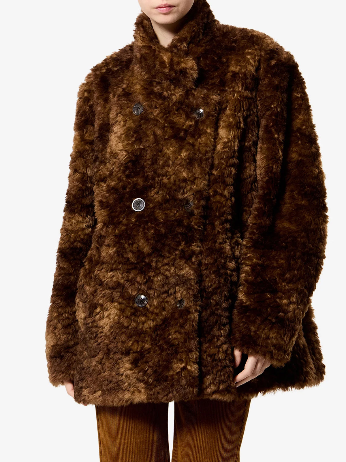Marant etoile Kurzer Mantel Jya aus Kunstfell für Damen Braun