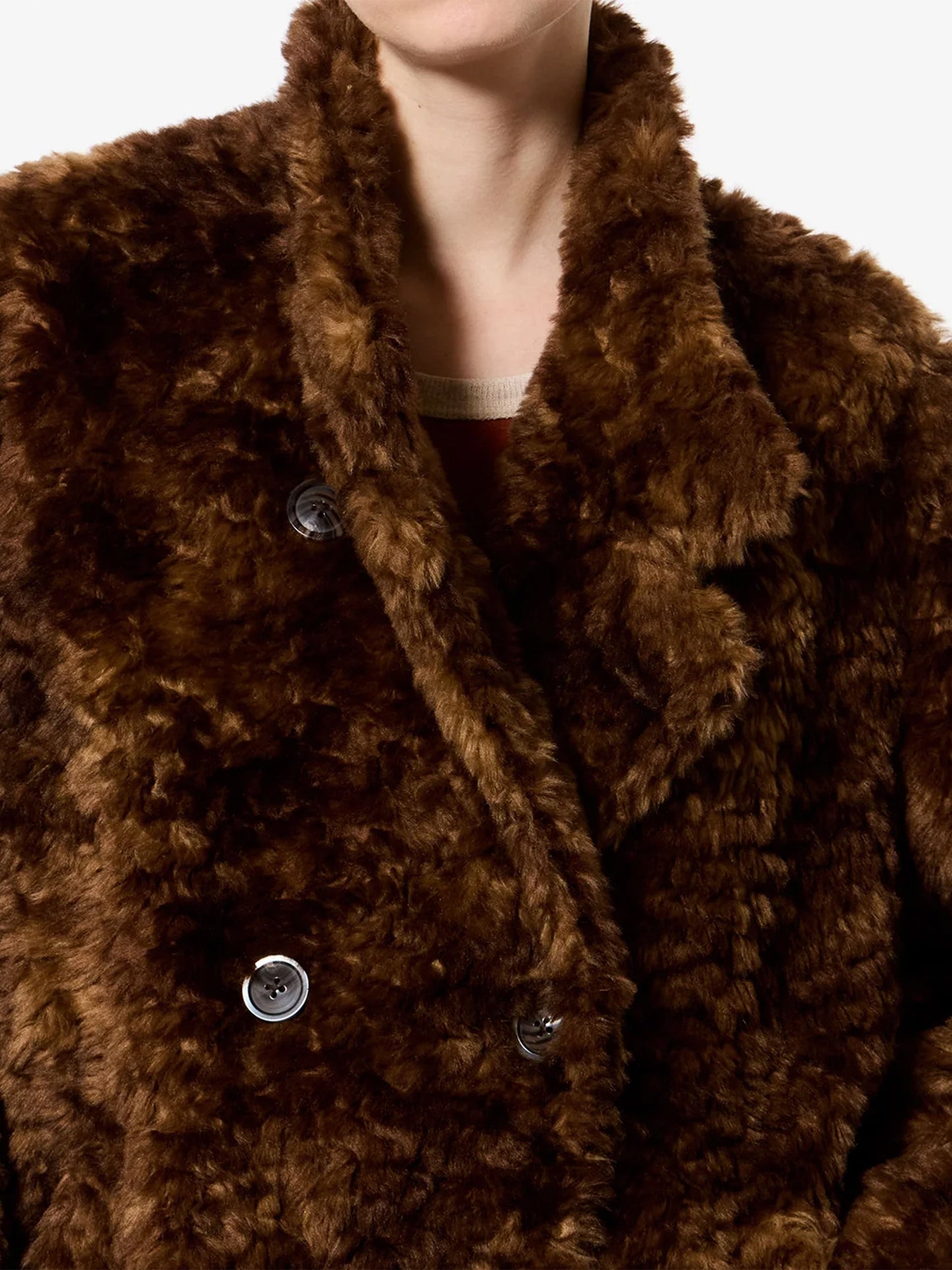 Marant etoile Kurzer Mantel Jya aus Kunstfell für Damen Braun