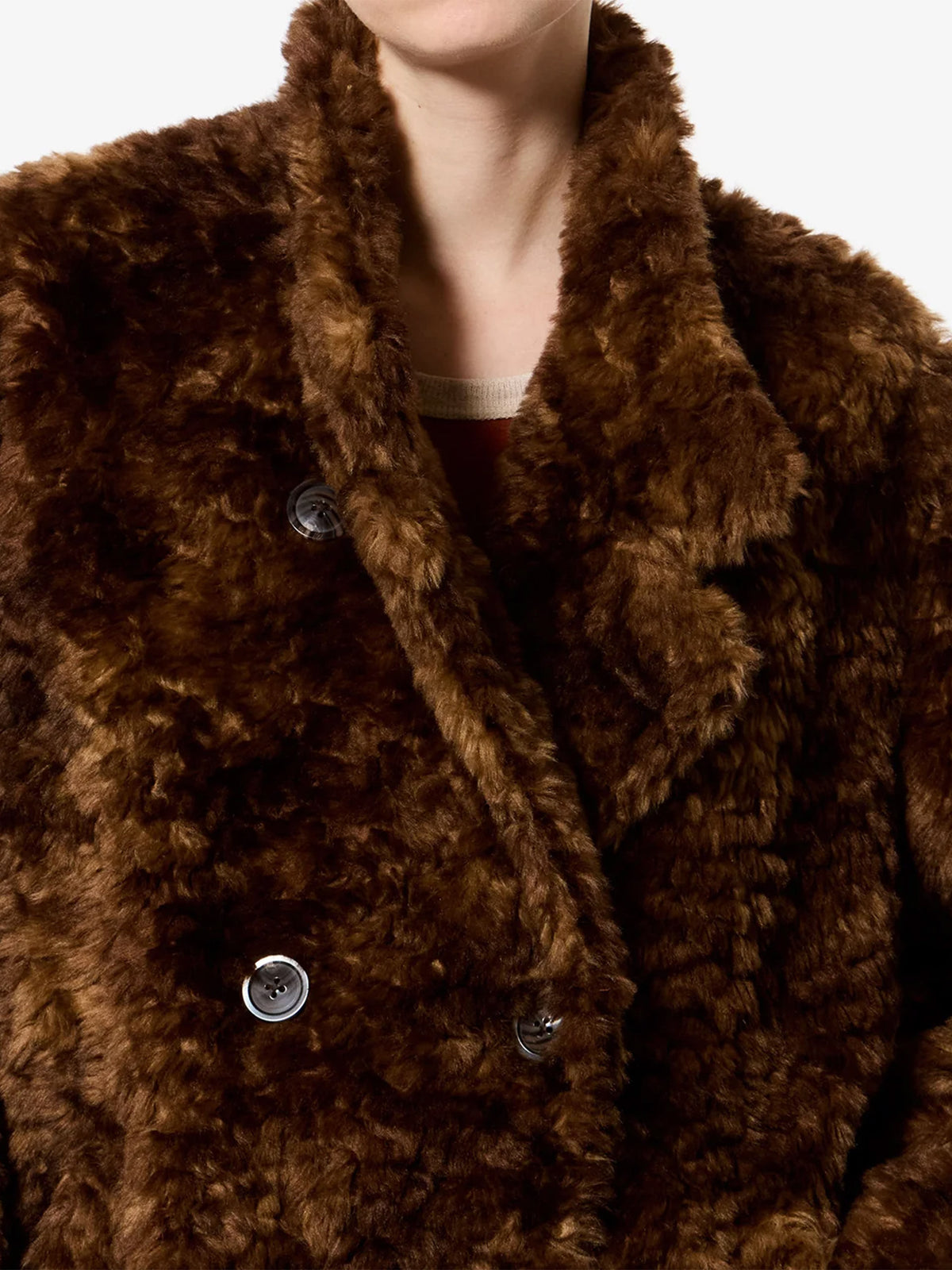 Marant etoile Kurzer Mantel Jya aus Kunstfell für Damen Braun