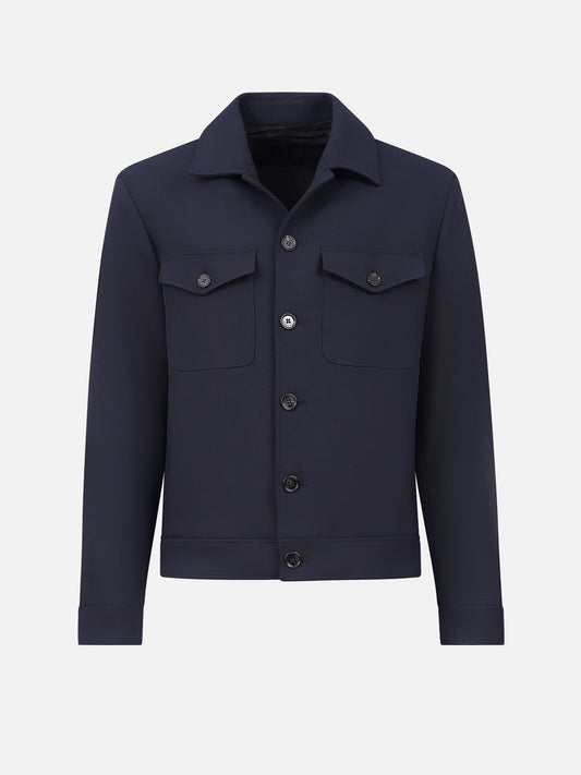 Hemdjacke aus Schurwoll-Twill für Herren