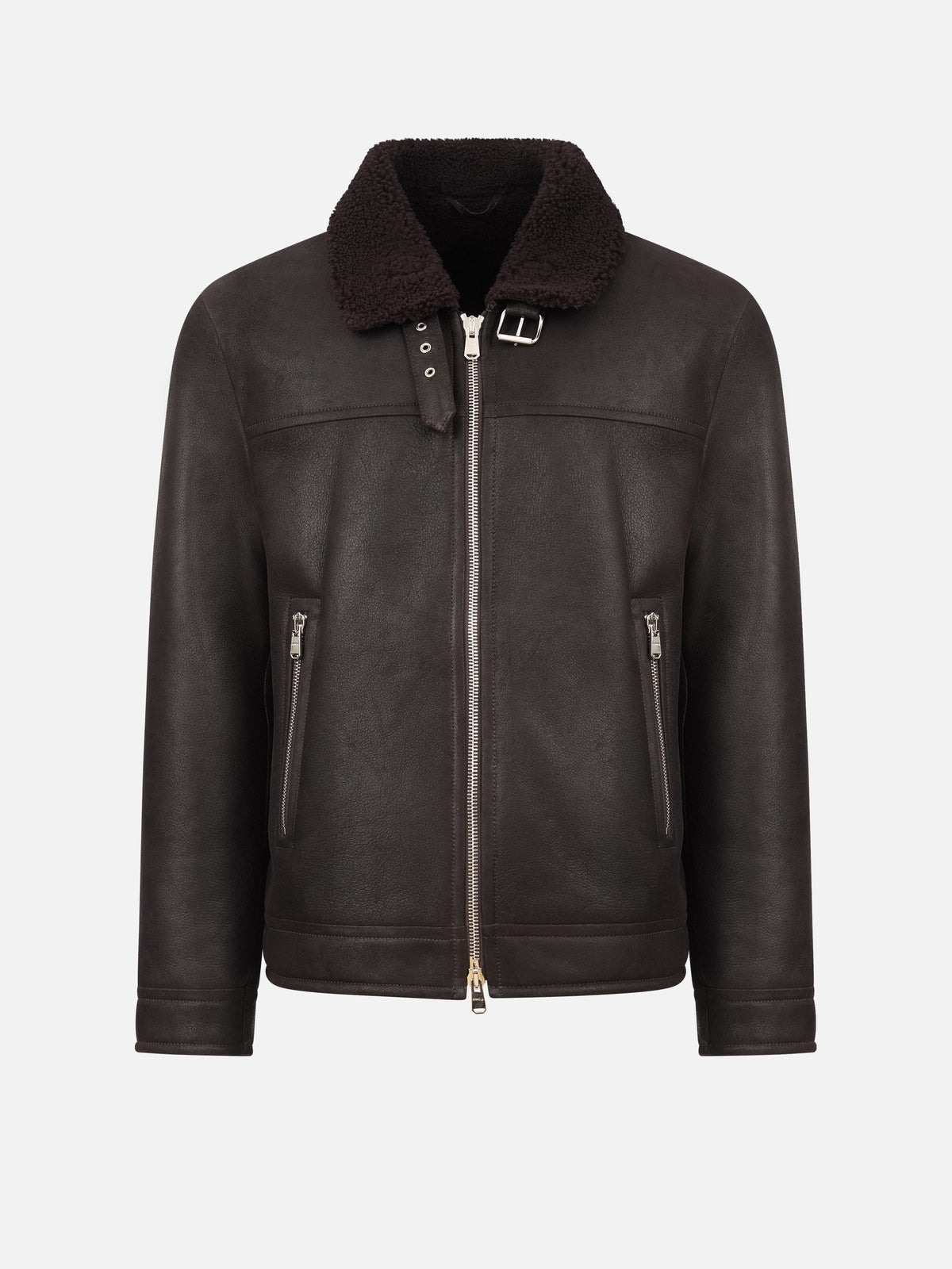 Shearling-Jacke mit Fellkragen für Herren