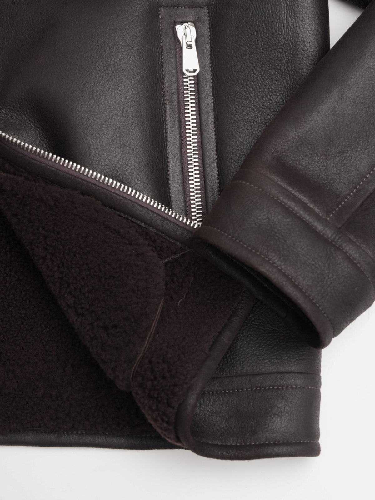 Shearling-Jacke mit Fellkragen für Herren