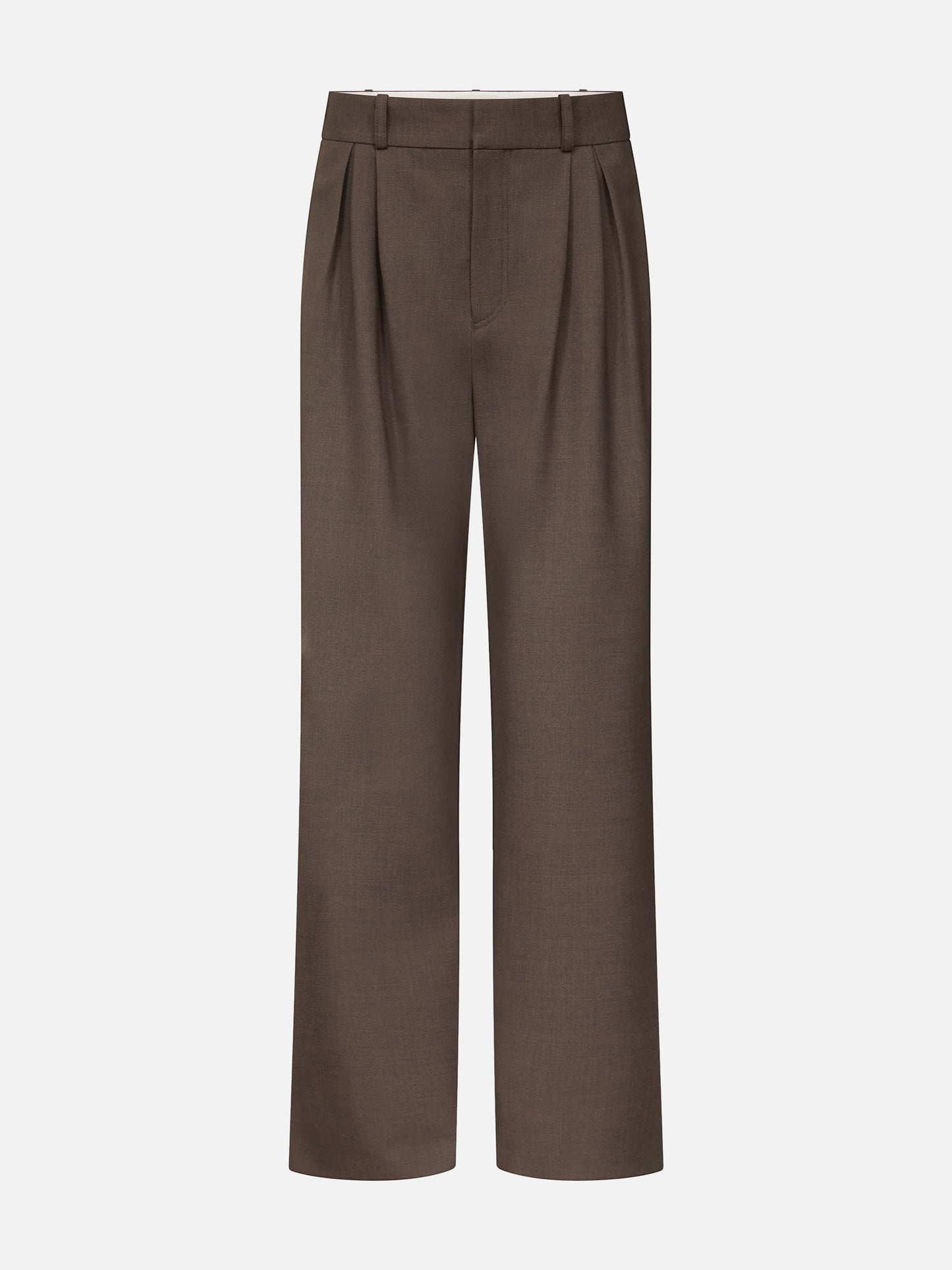 Loulou de saison Bundfaltenhose Nat aus Schurwolle für Damen Braun Melange