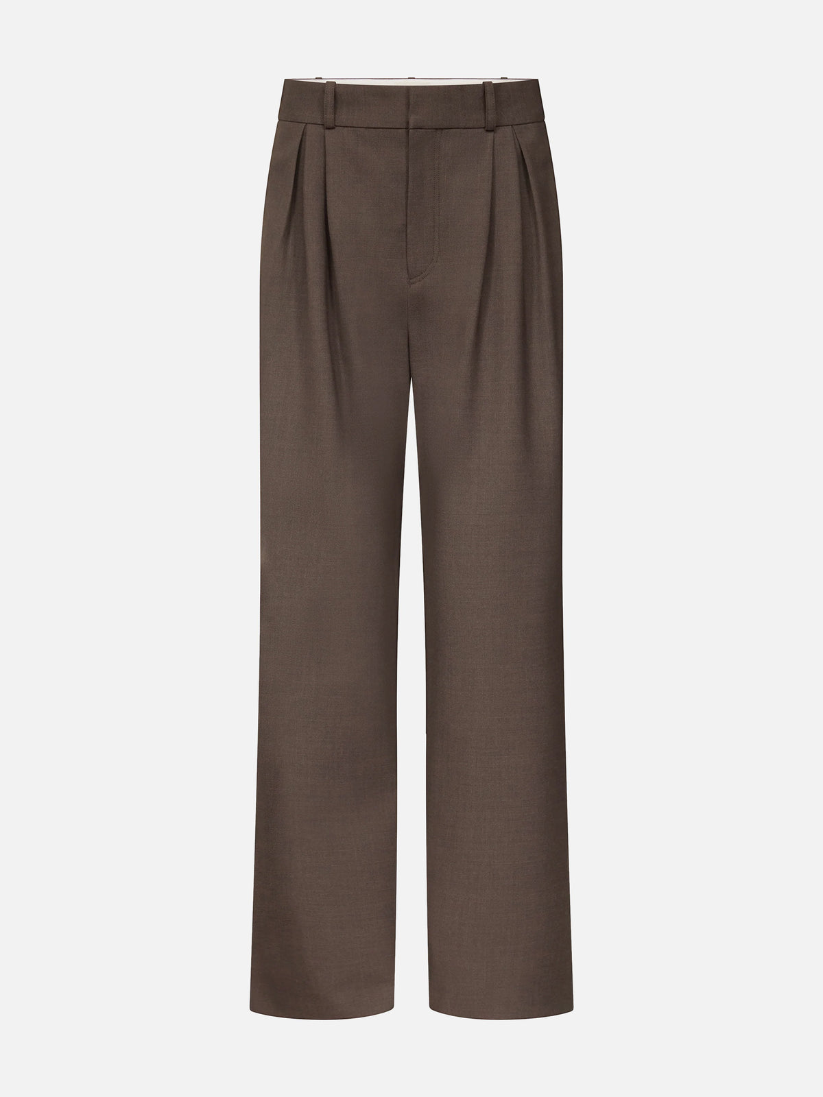 Loulou de saison Bundfaltenhose Nat aus Schurwolle für Damen Braun Melange