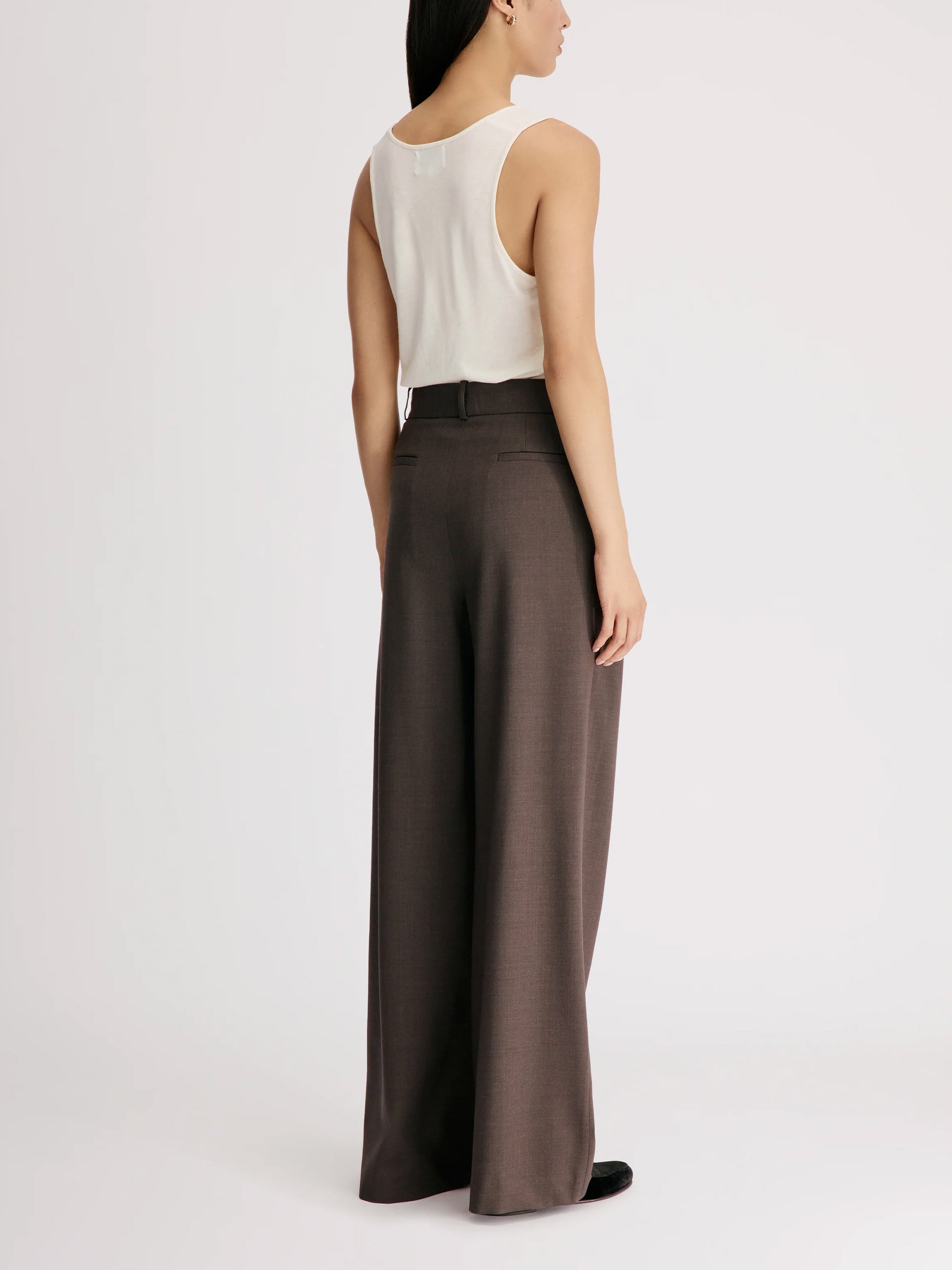 Loulou de saison Bundfaltenhose Nat aus Schurwolle für Damen Braun Melange