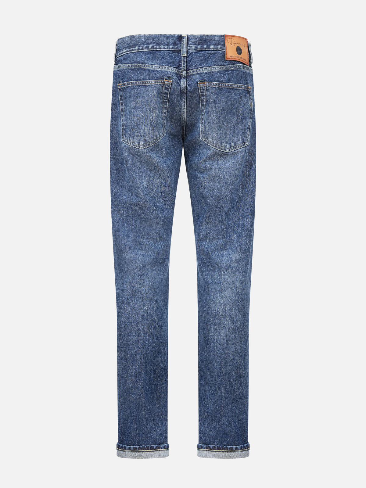 Dondup Straight Jeans Bray aus Selvedge-Denim für Herren Mittelblau