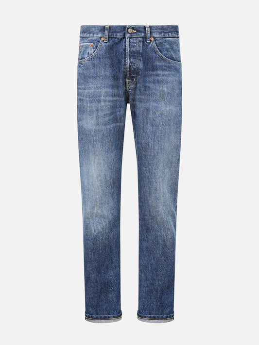 Dondup Straight Jeans Bray aus Selvedge-Denim für Herren Mittelblau