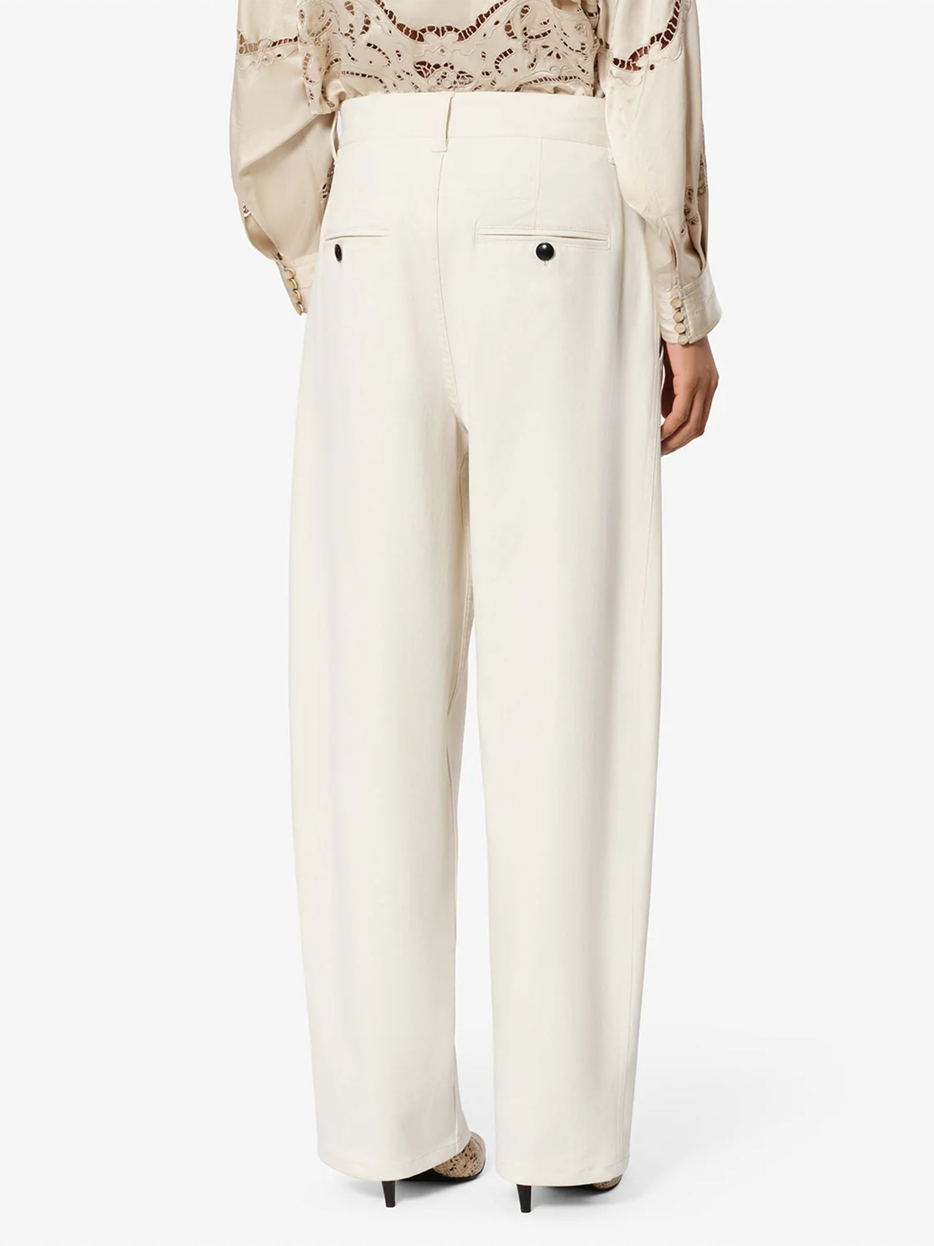 Isabel marant Wide-Leg Hose Lenadia aus Baumwolle für Damen Ecru