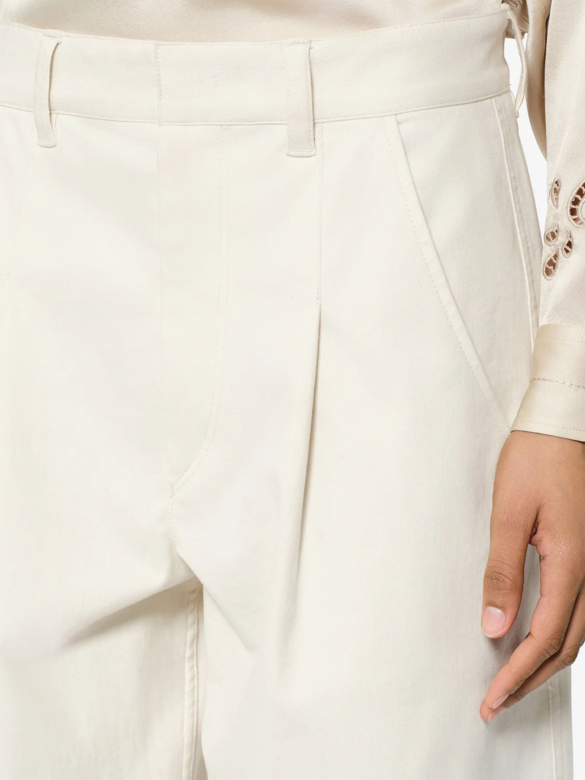 Isabel marant Wide-Leg Hose Lenadia aus Baumwolle für Damen Ecru