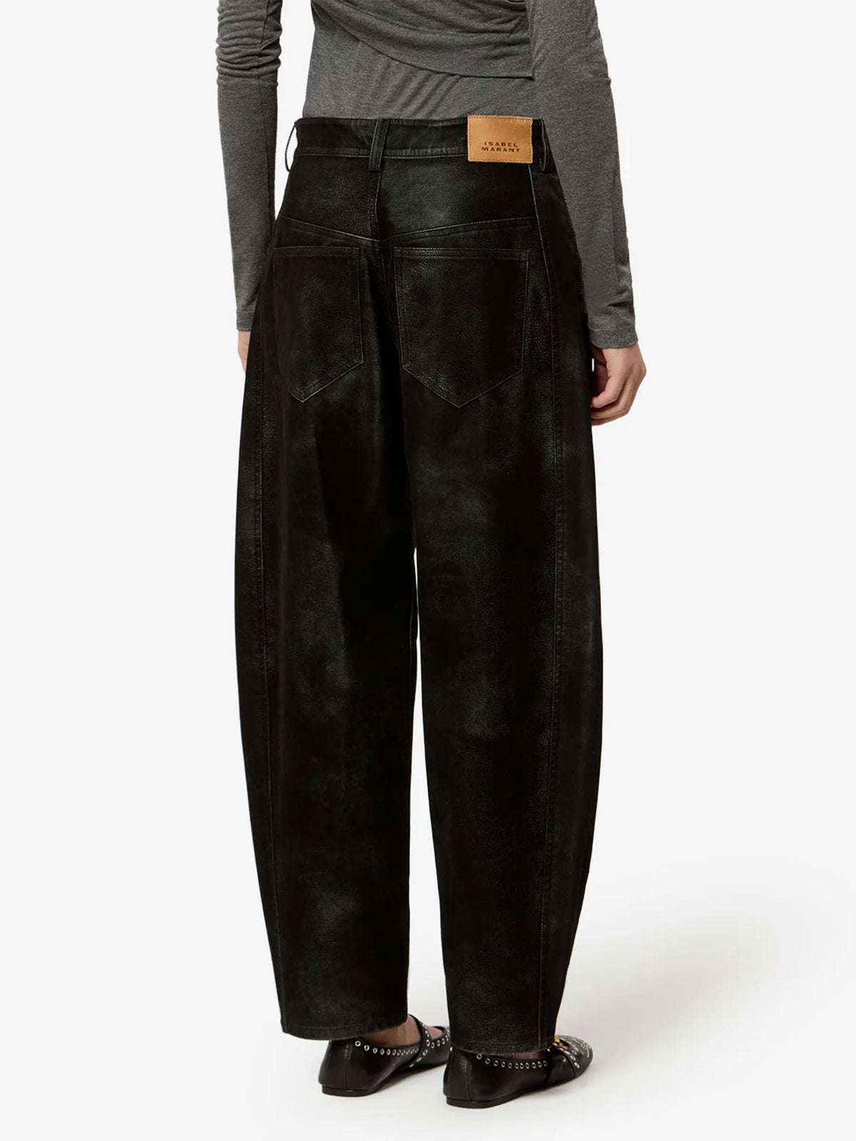 Marant etoile Barrel-Leg Hose Belky aus Lederimitat für Damen Schwarz