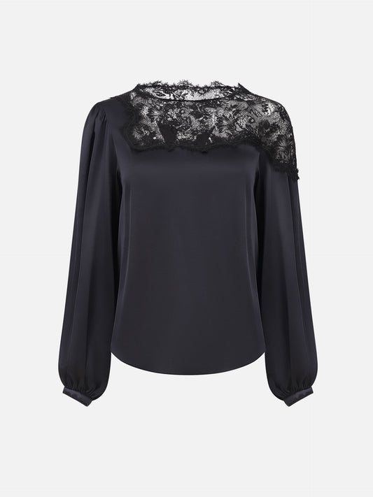 Bluse Azare aus Seidensatin für Damen