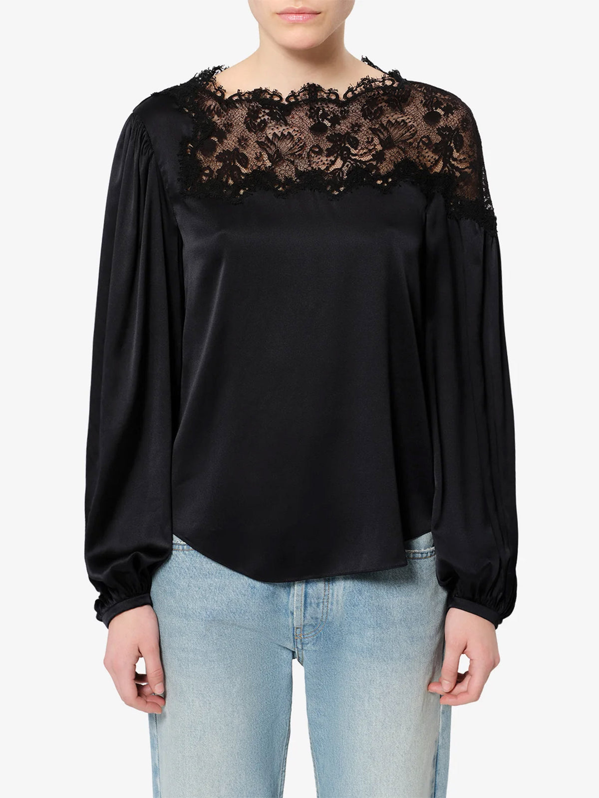 Bluse Azare aus Seidensatin für Damen