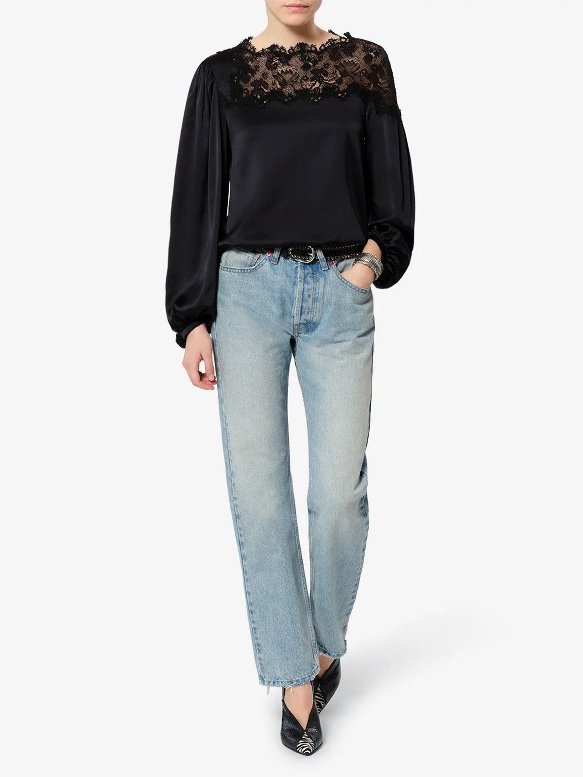 Bluse Azare aus Seidensatin für Damen