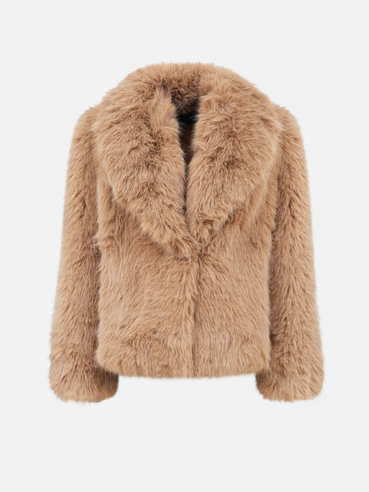 Oversized Faux-Fur-Jacke für Damen